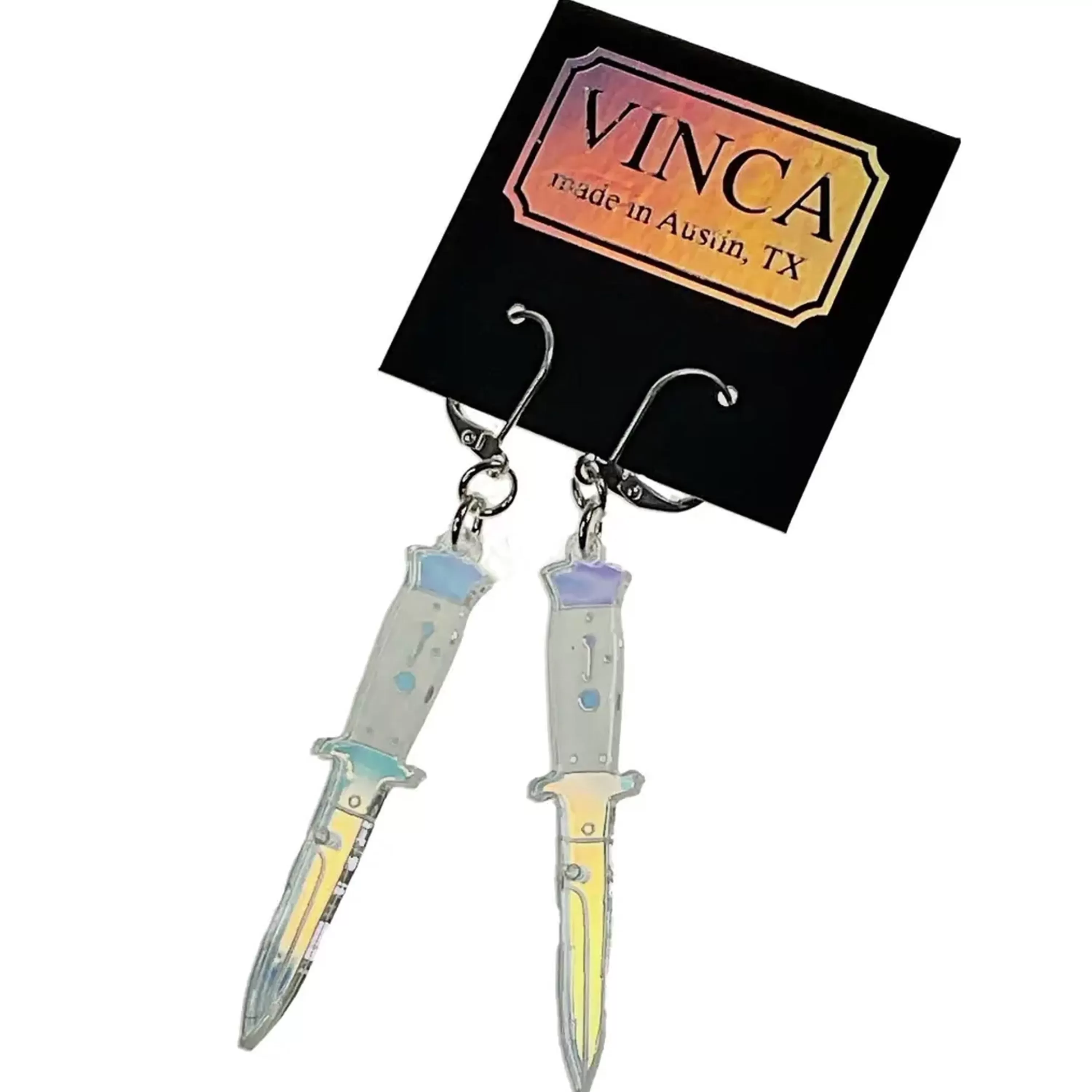 Sale Vinca A Knife Less Ordinary Iridescent Hook Earrings