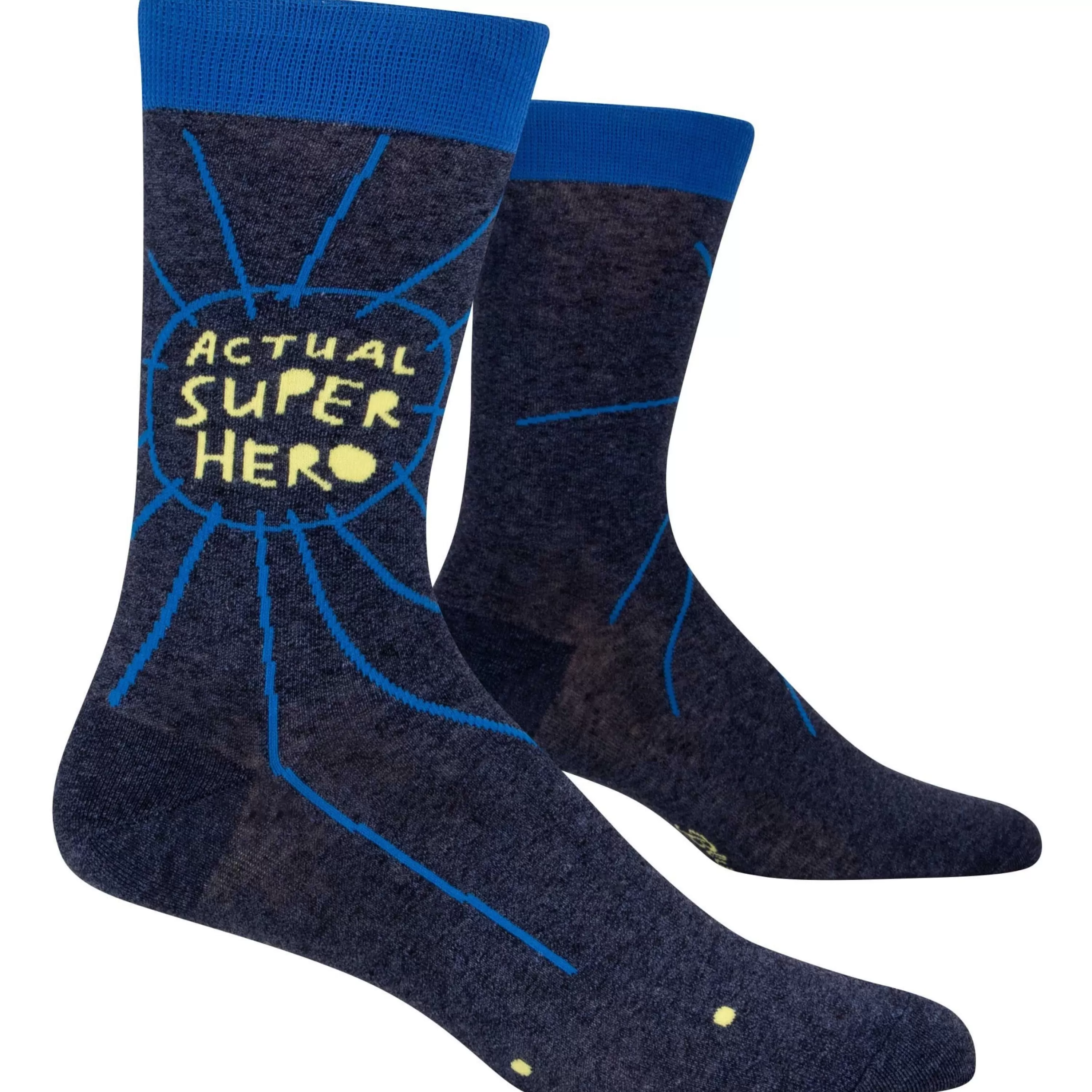 Hot Blue Q Actual Superhero Men's Socks