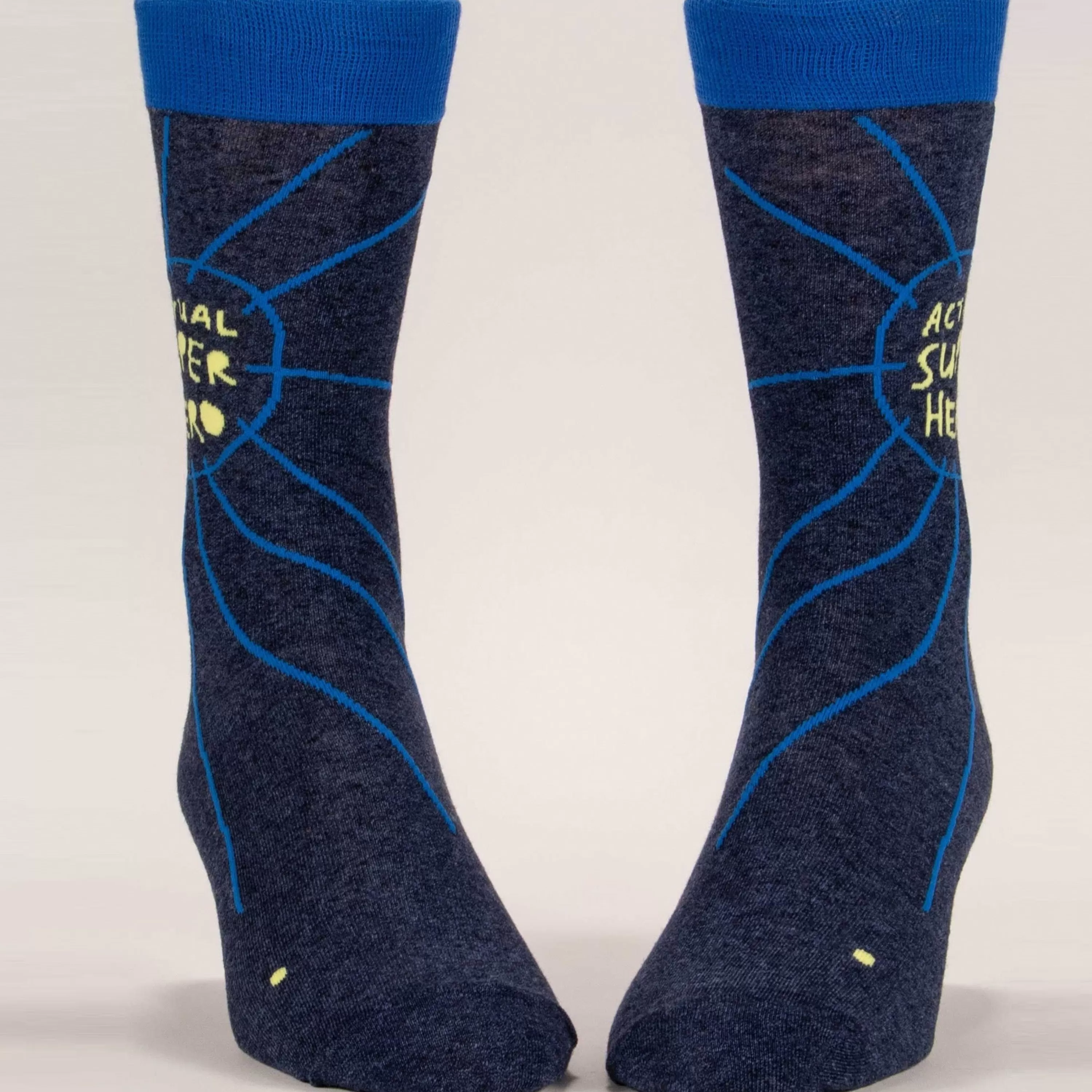 Hot Blue Q Actual Superhero Men's Socks