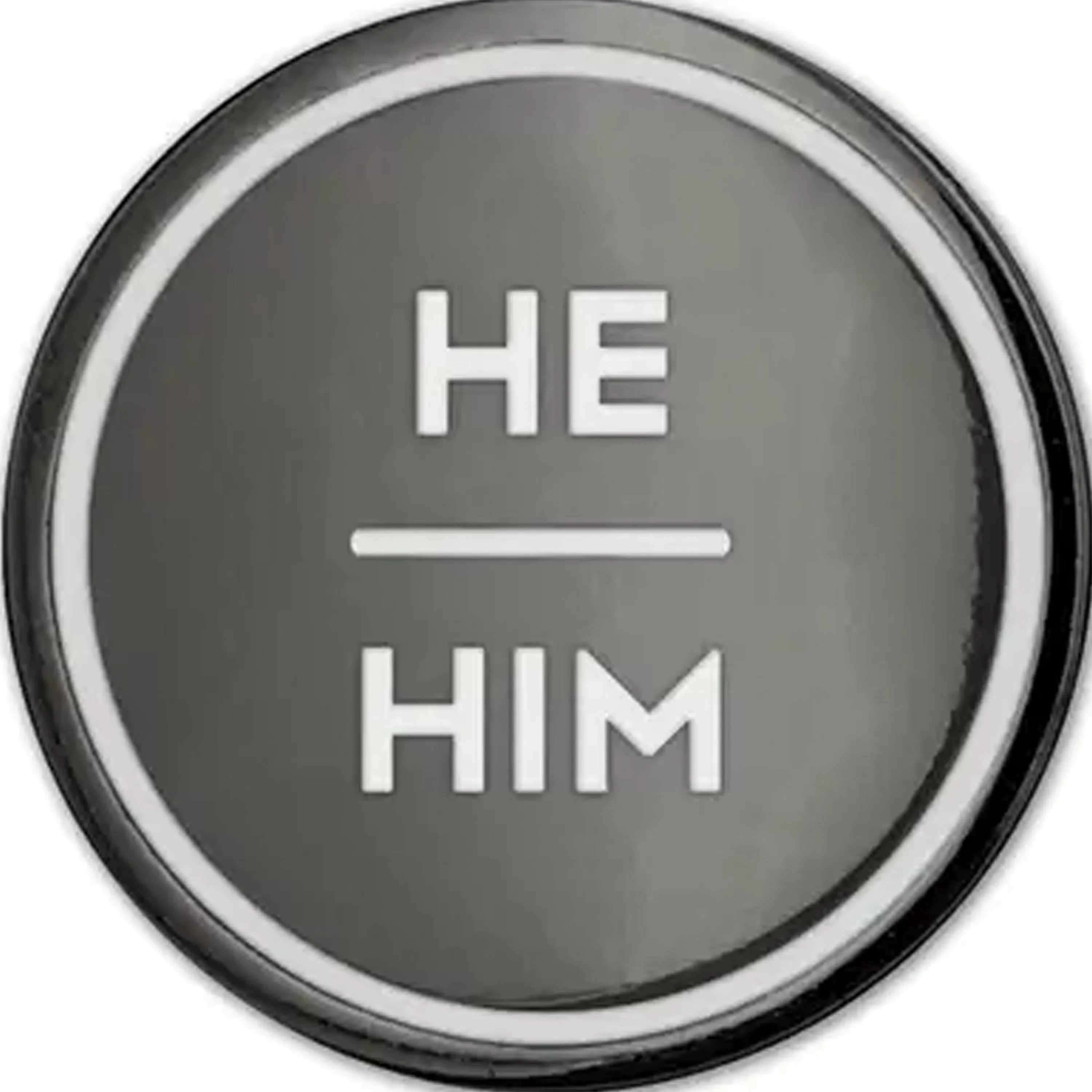 Discount Gamut Pins Anthracite Enamel Pronoun Pin: He/Him