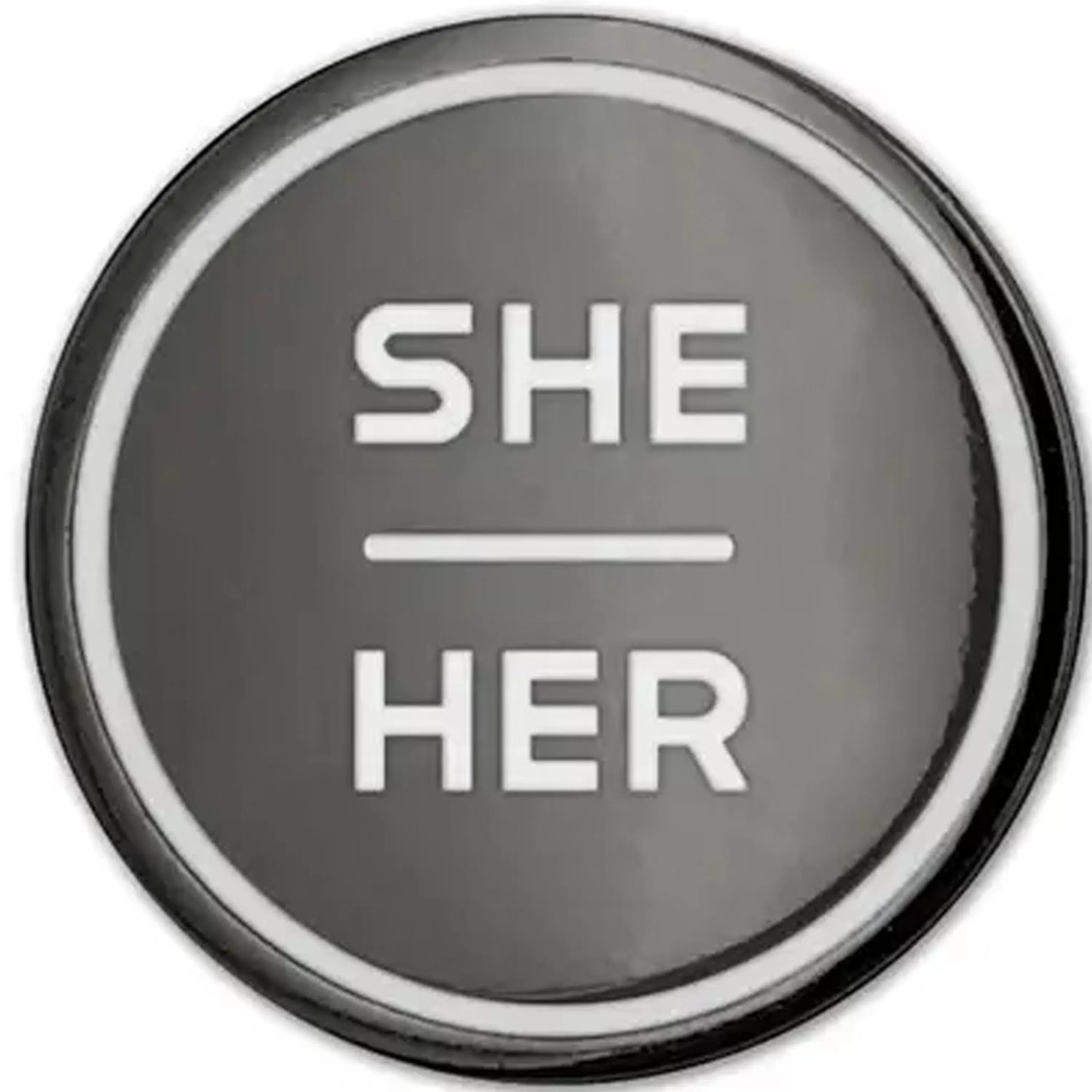 Fashion Gamut Pins Anthracite Enamel Pronoun Pin: She/Her