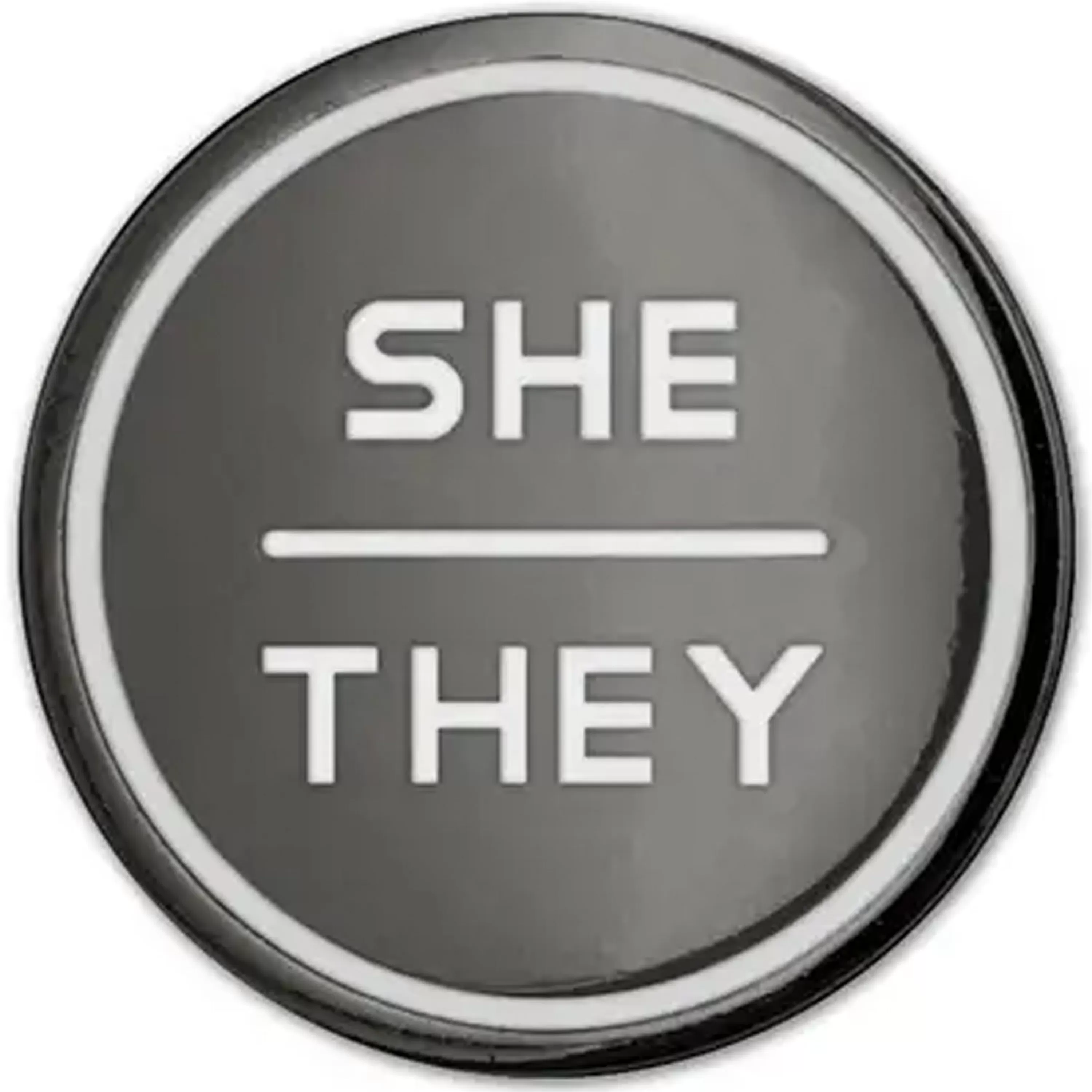 Cheap Gamut Pins Anthracite Enamel Pronoun Pin: She/They