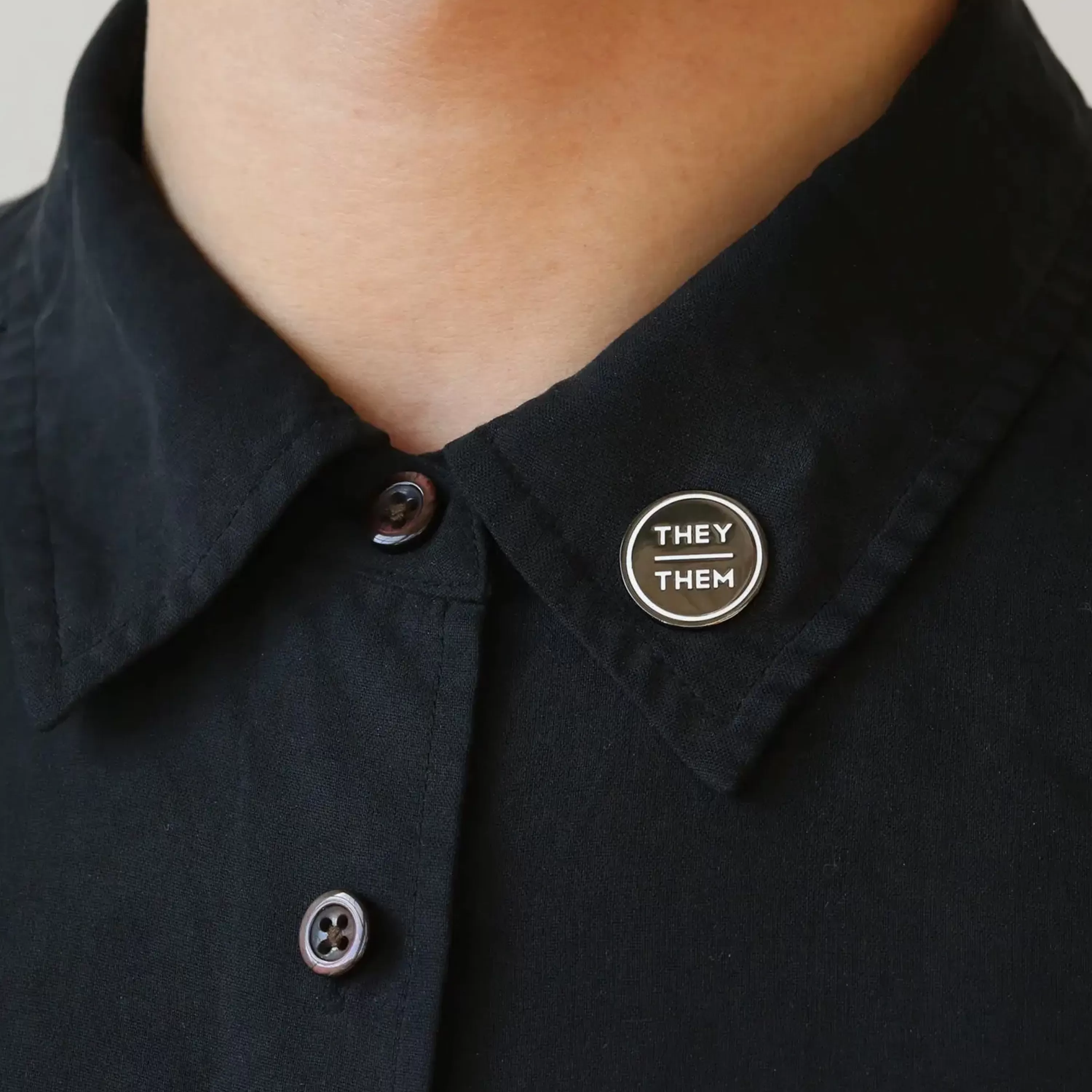 Outlet Gamut Pins Anthracite Enamel Pronoun Pin: They/Them