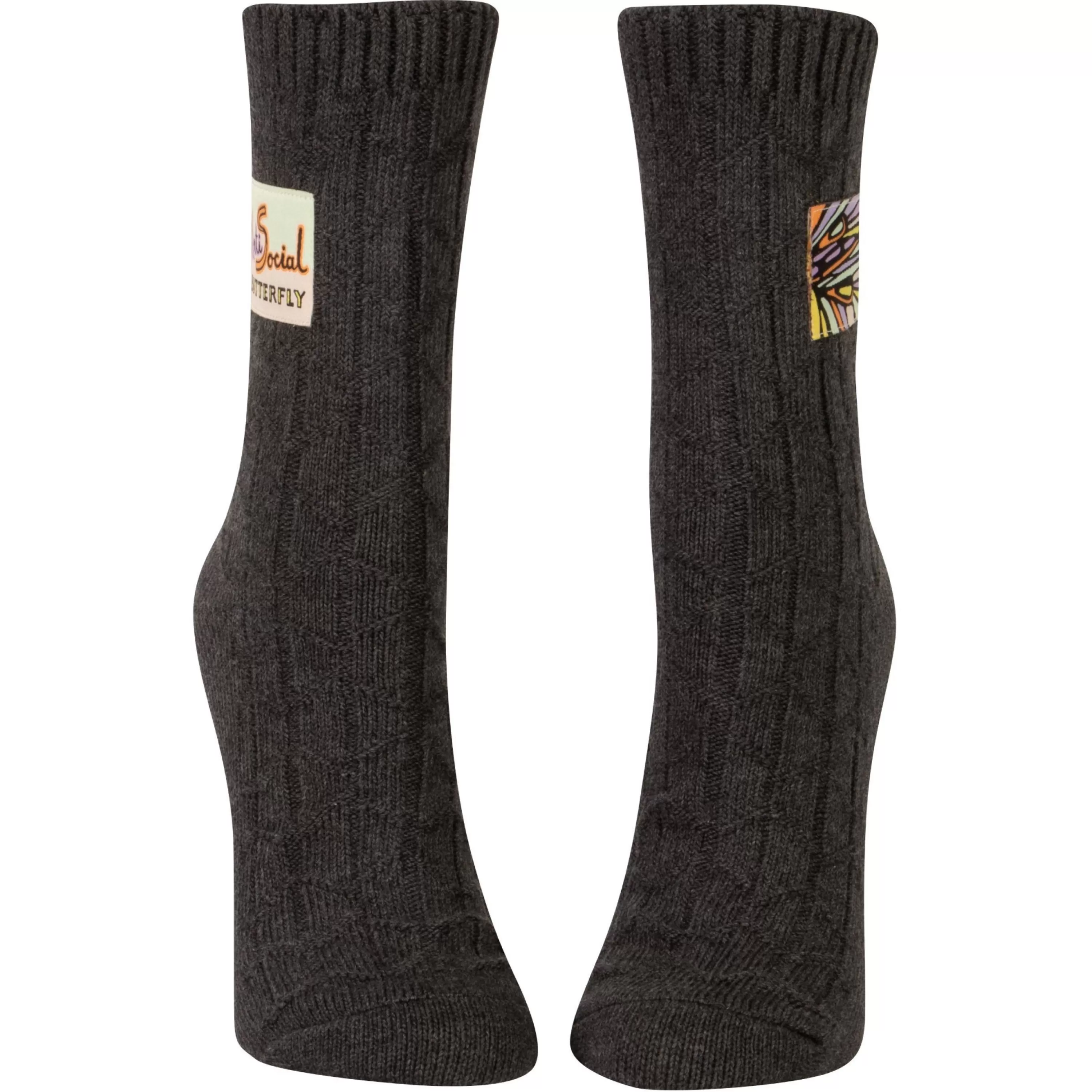 Hot Blue Q Antisocial Butterfly Tag Socks