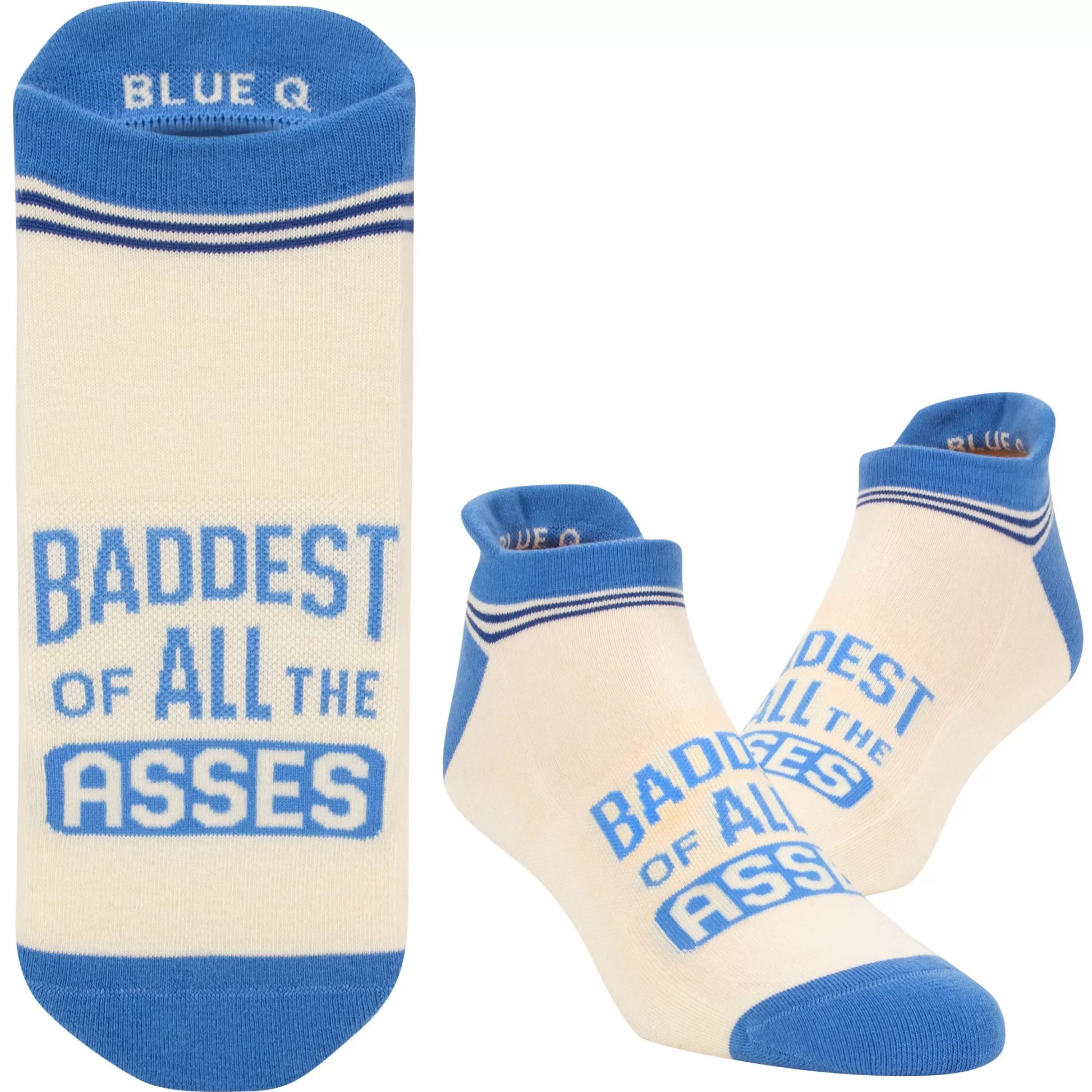 Hot Blue Q Baddest Of Asses Sneaker Socks