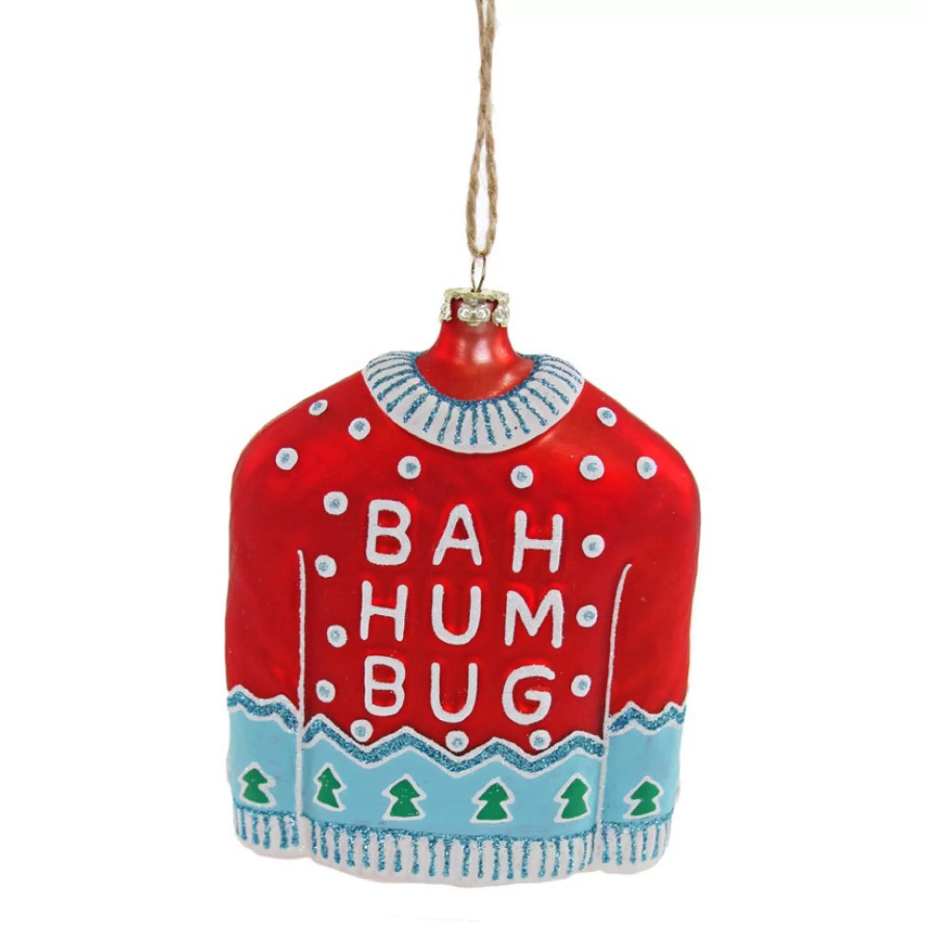 Cody Foster Bah Humbug Red Christmas Sweater Ornament