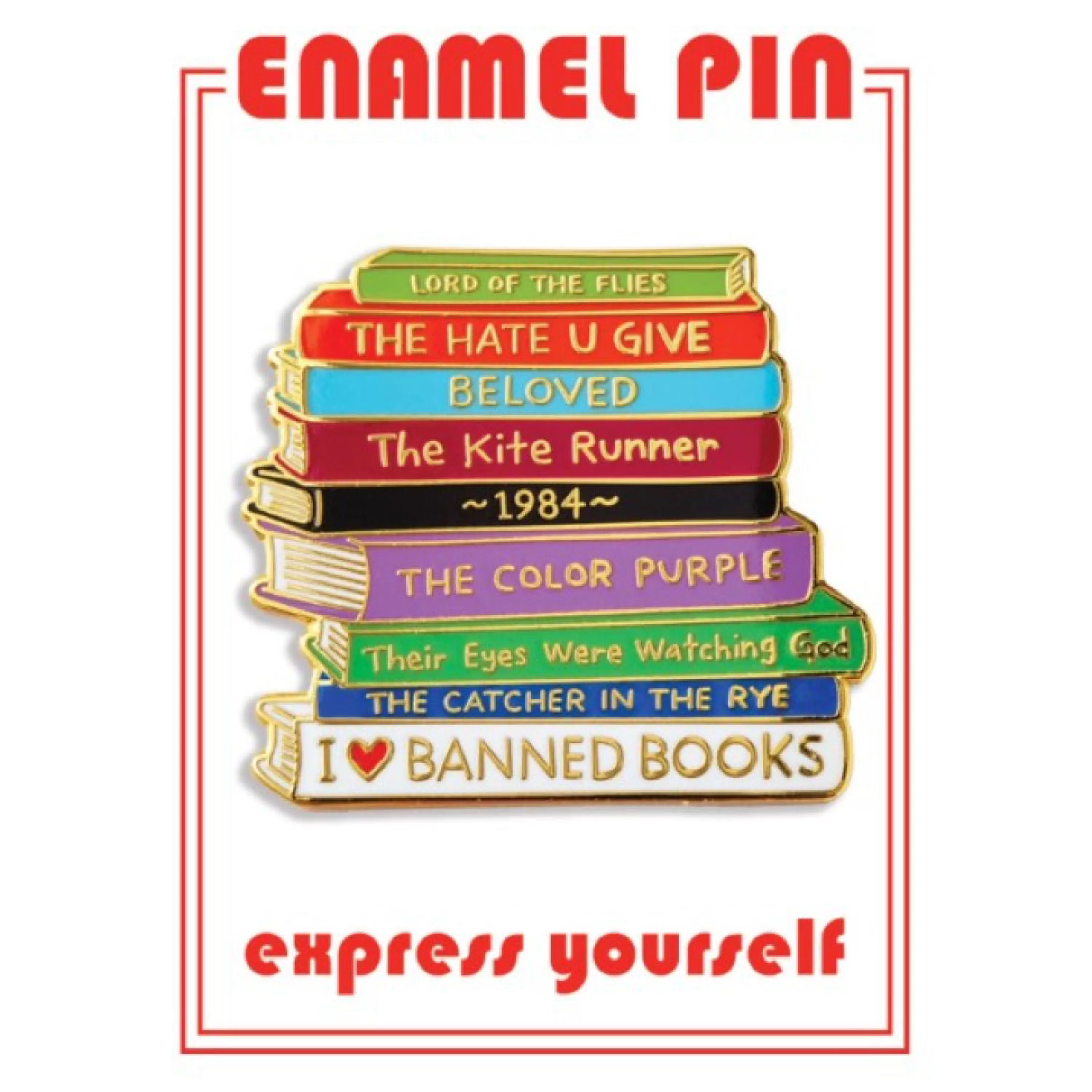 New The Found Banned Books Enamel Pin