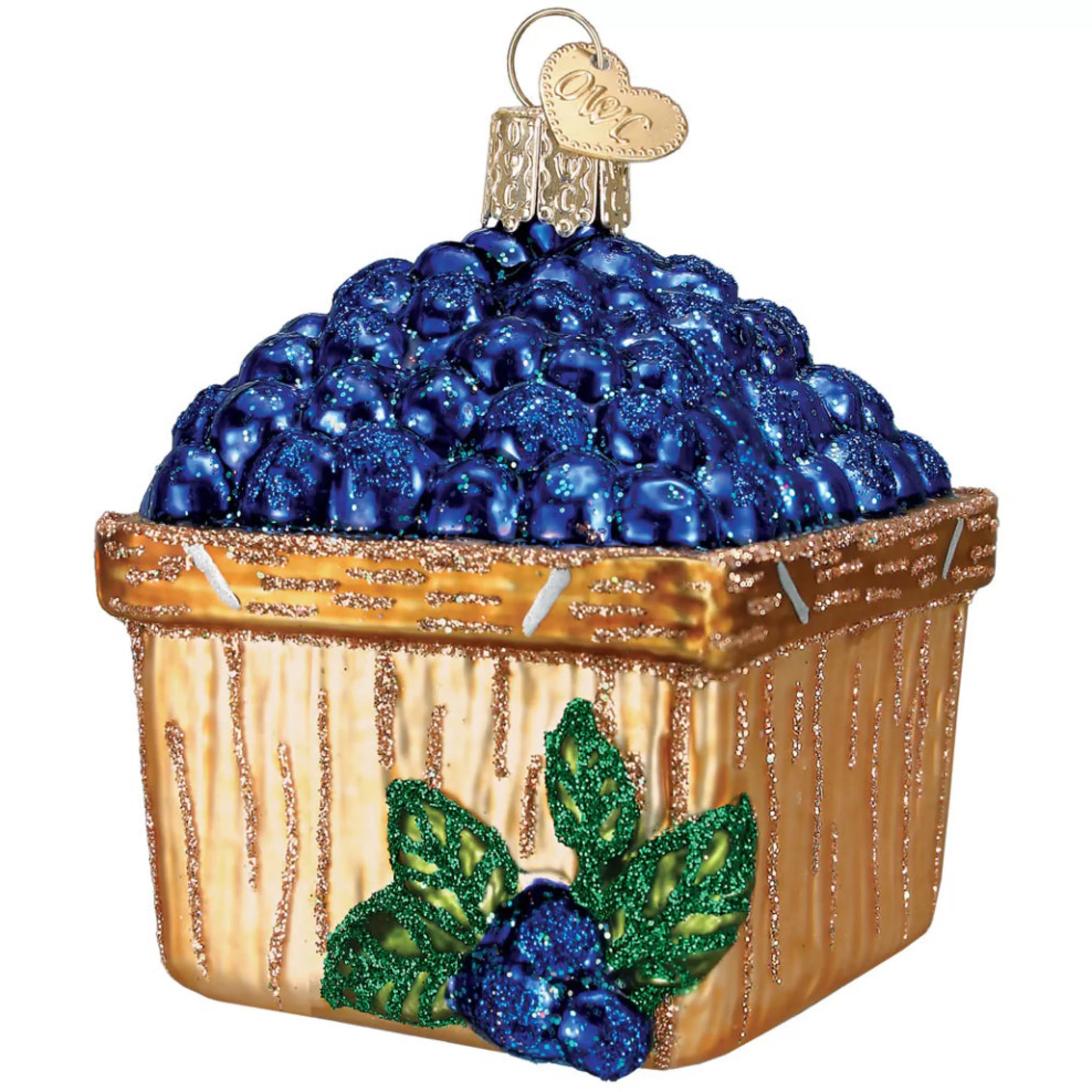 Old World Christmas Basket Of Blueberries Ornament