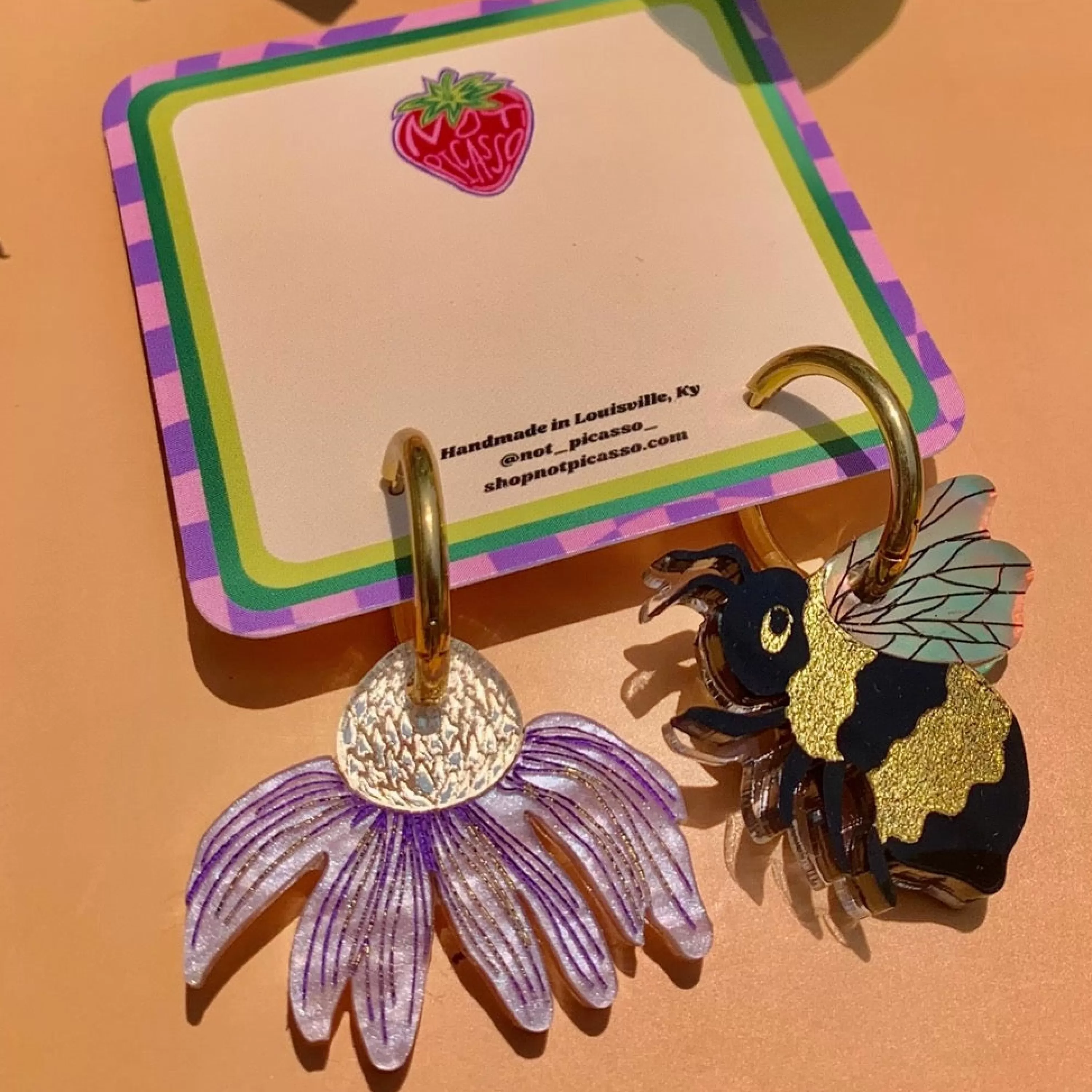 Best Sale Not Picasso Bee And Flower Earrings