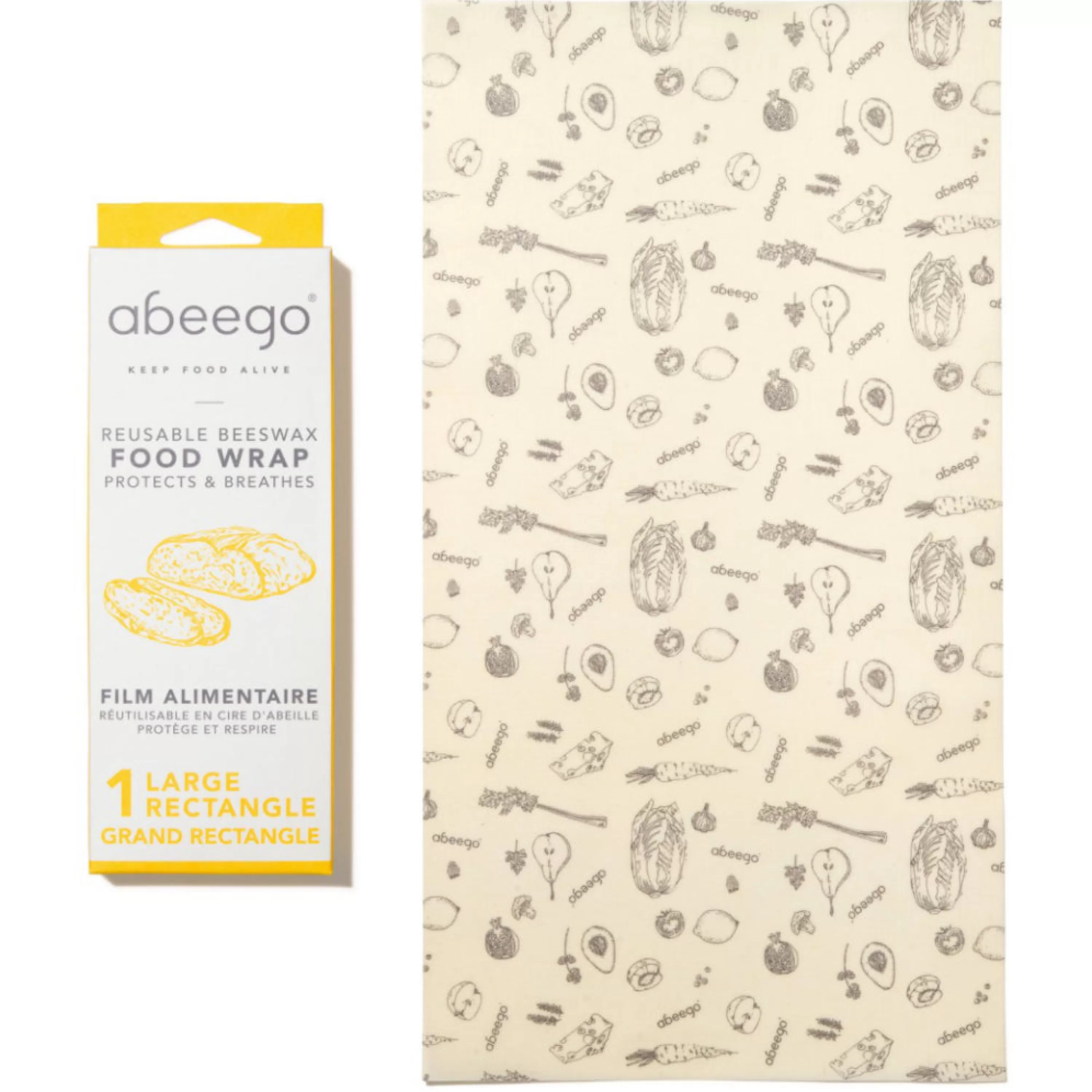 Best Sale Abeego Beeswax Food Wraps 1 Large Rectangle