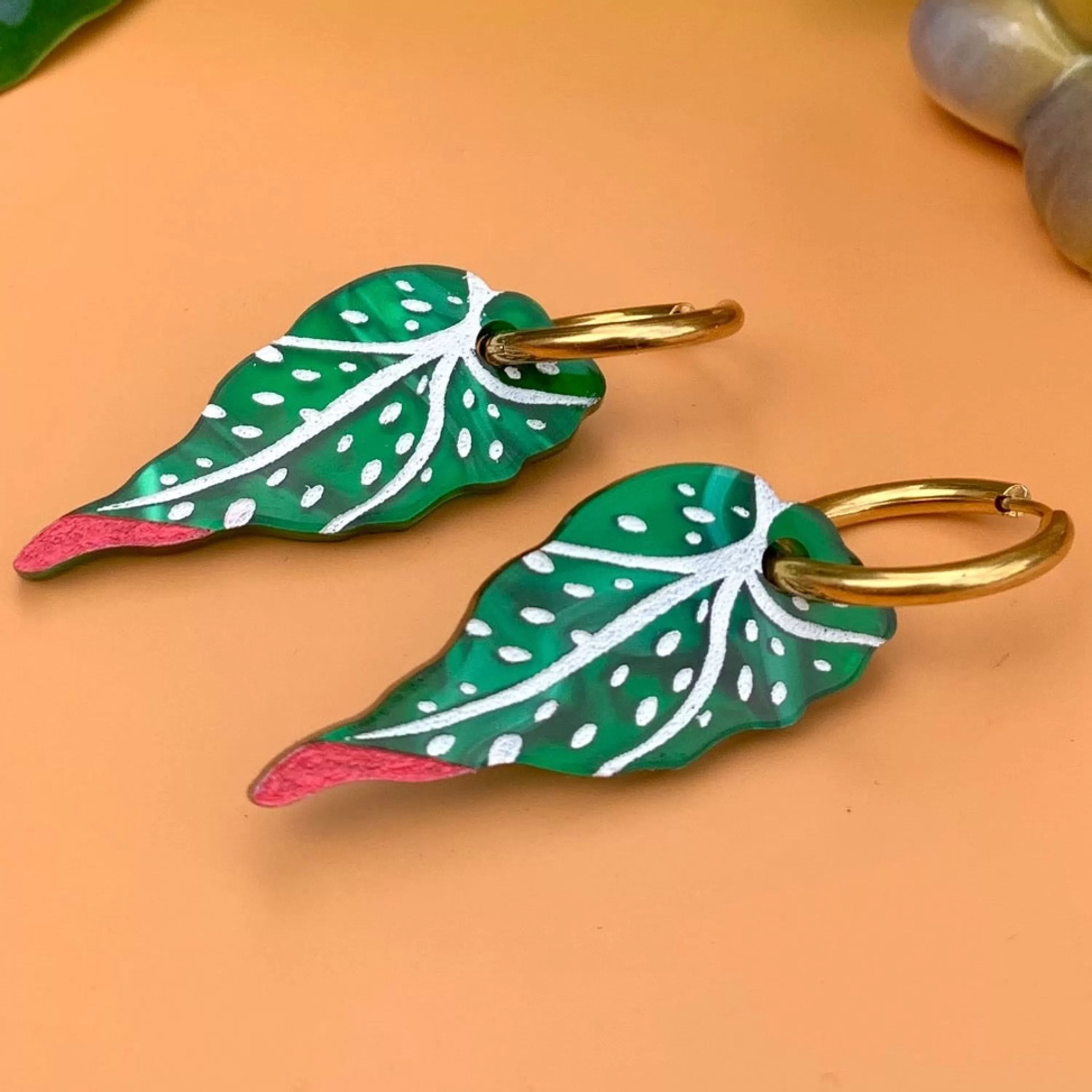 Cheap Not Picasso Begonia Leaf Earrings