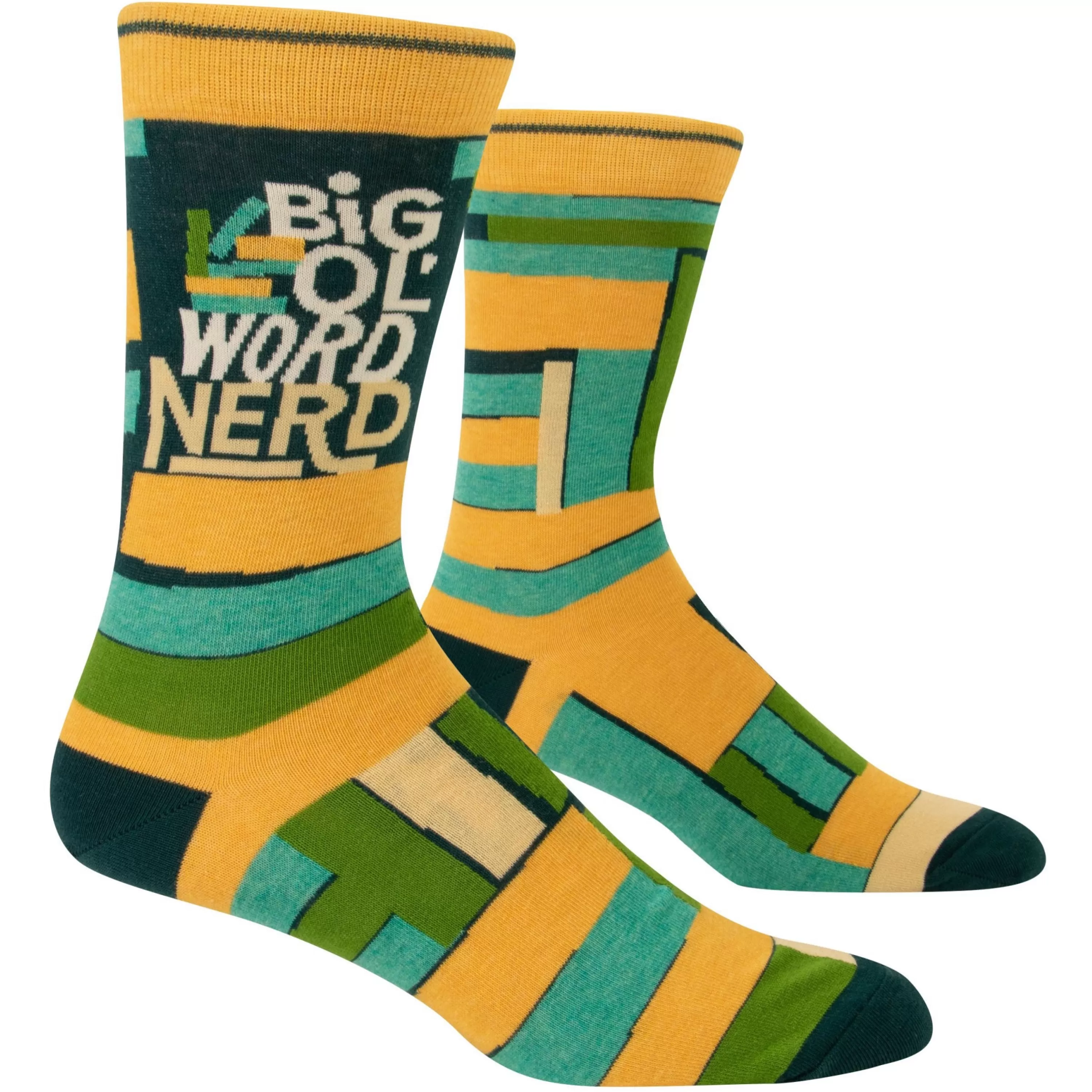 Flash Sale Blue Q Big Ol' Word Nerd Men's Crew Socks