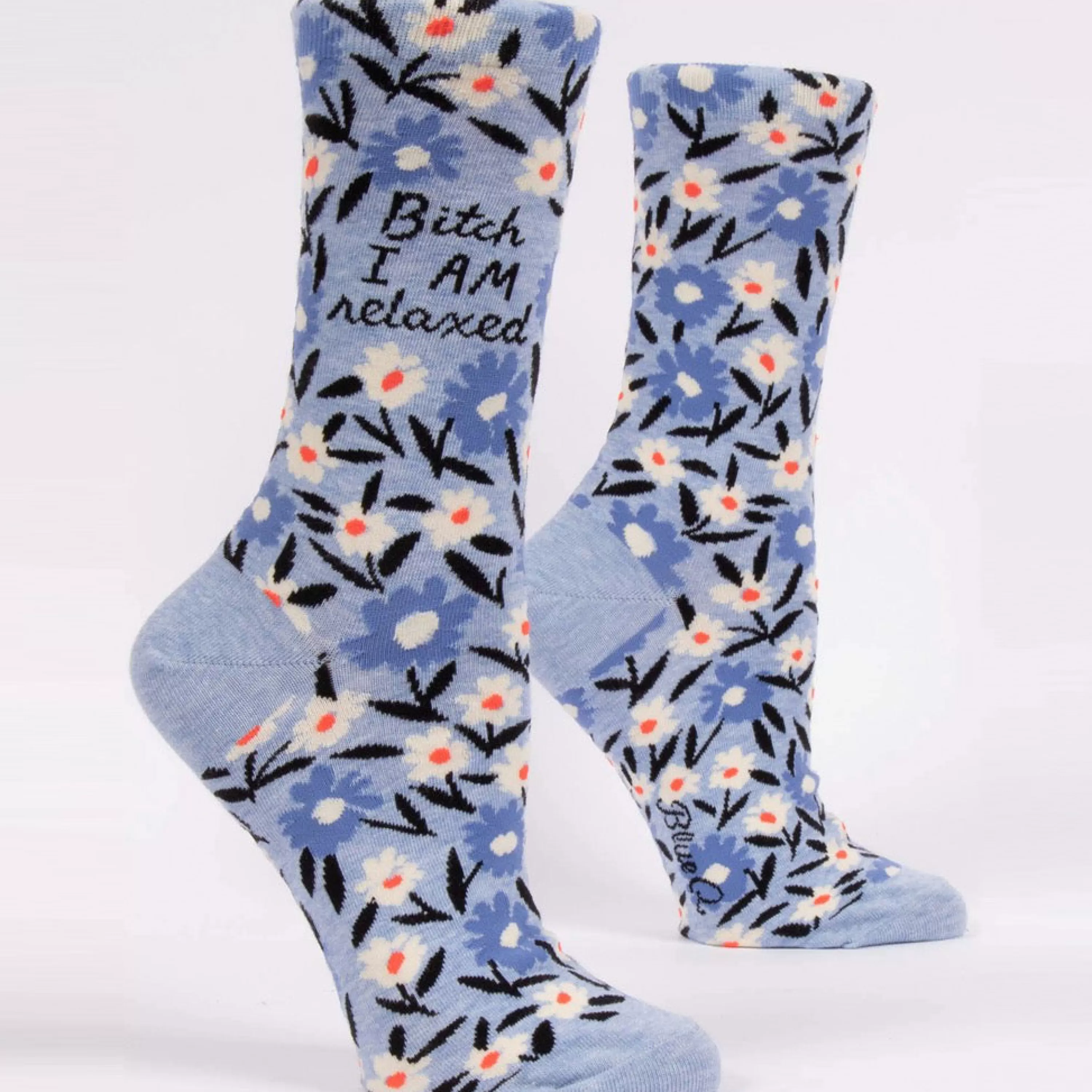 Flash Sale Blue Q Bitch I Am Relaxed Crew Socks