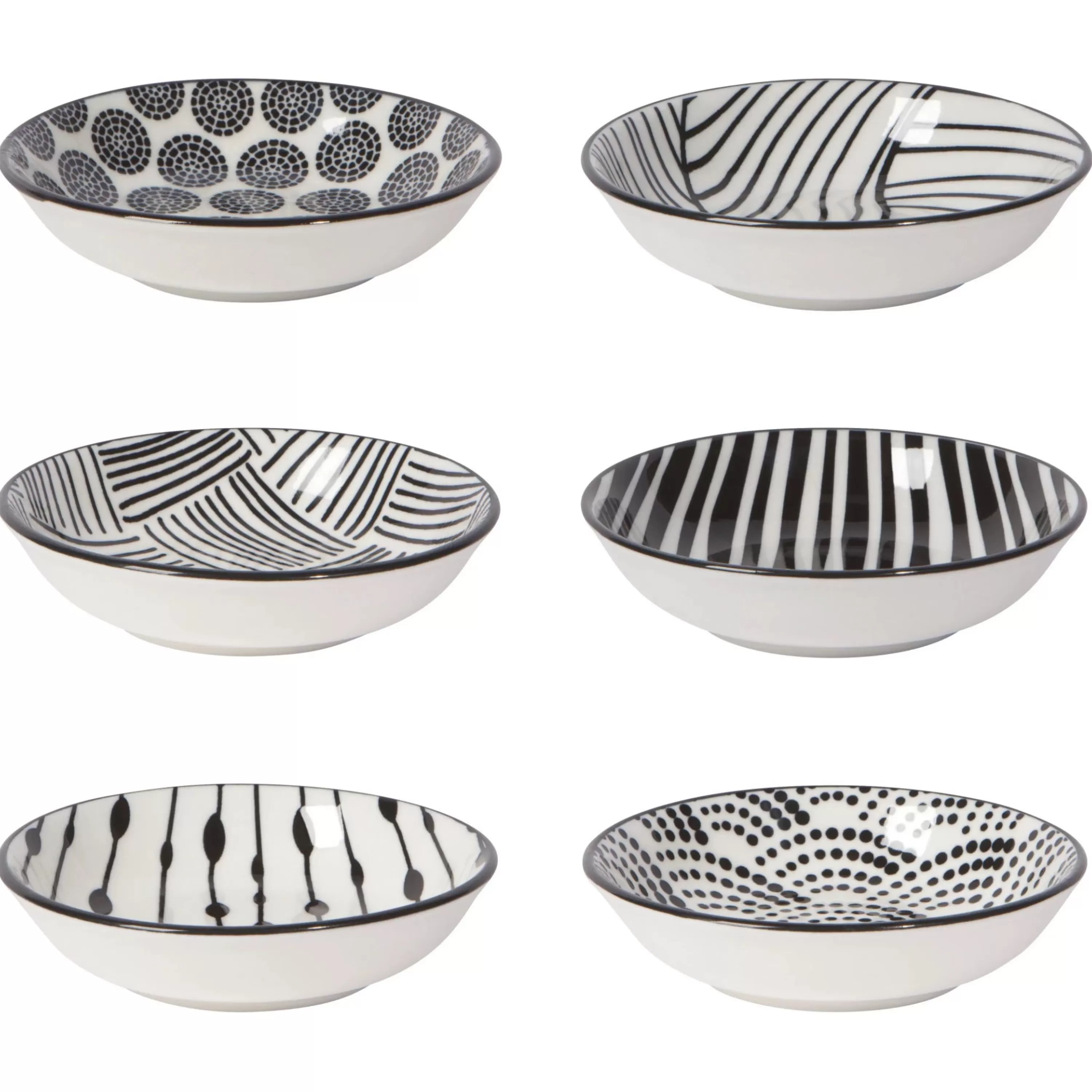 Shop Danica Black & White Bits And Dots Pinch Bowls