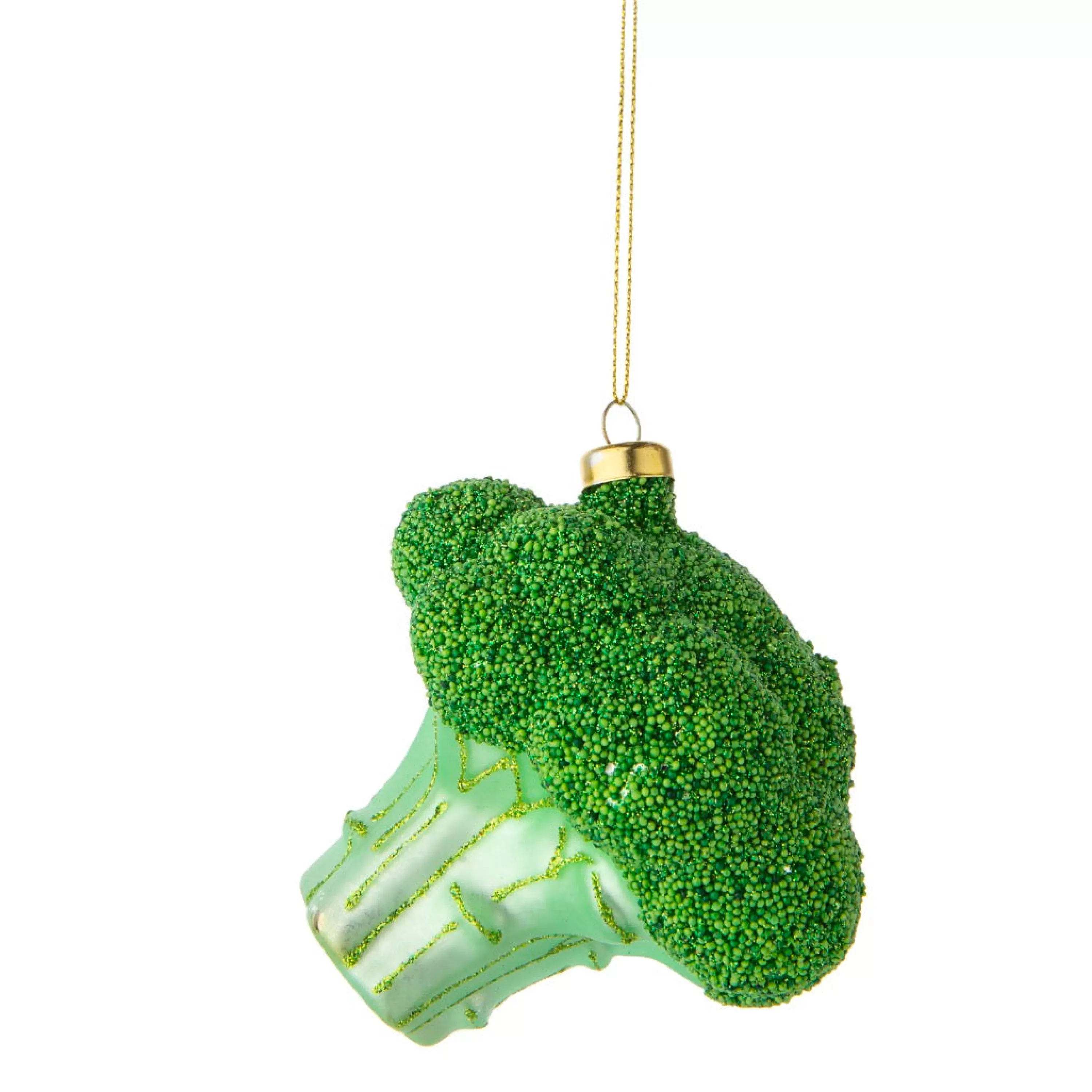 Silver Tree Blown Glass Broccoli Ornament