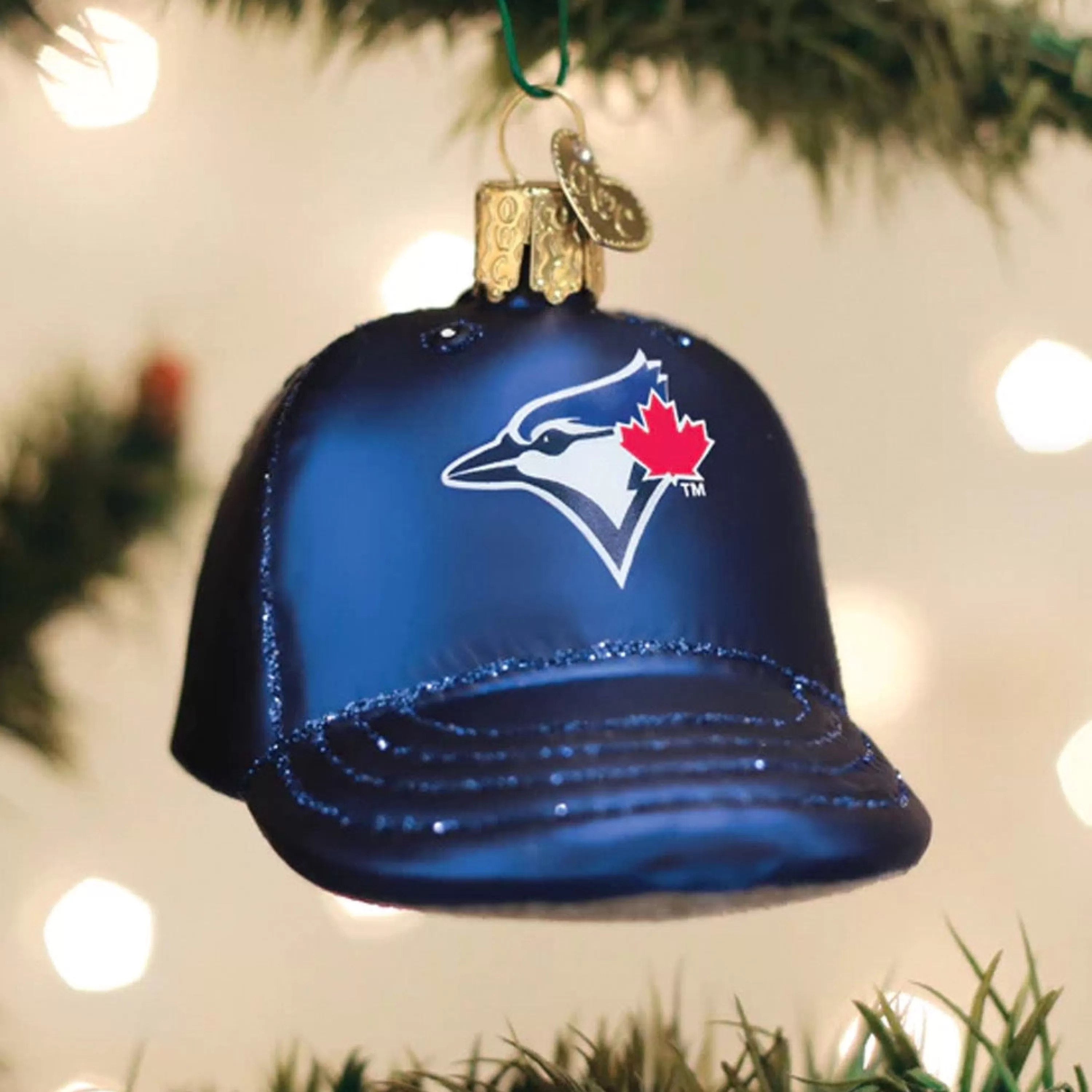 Old World Christmas Blue Jays Baseball Cap Ornament