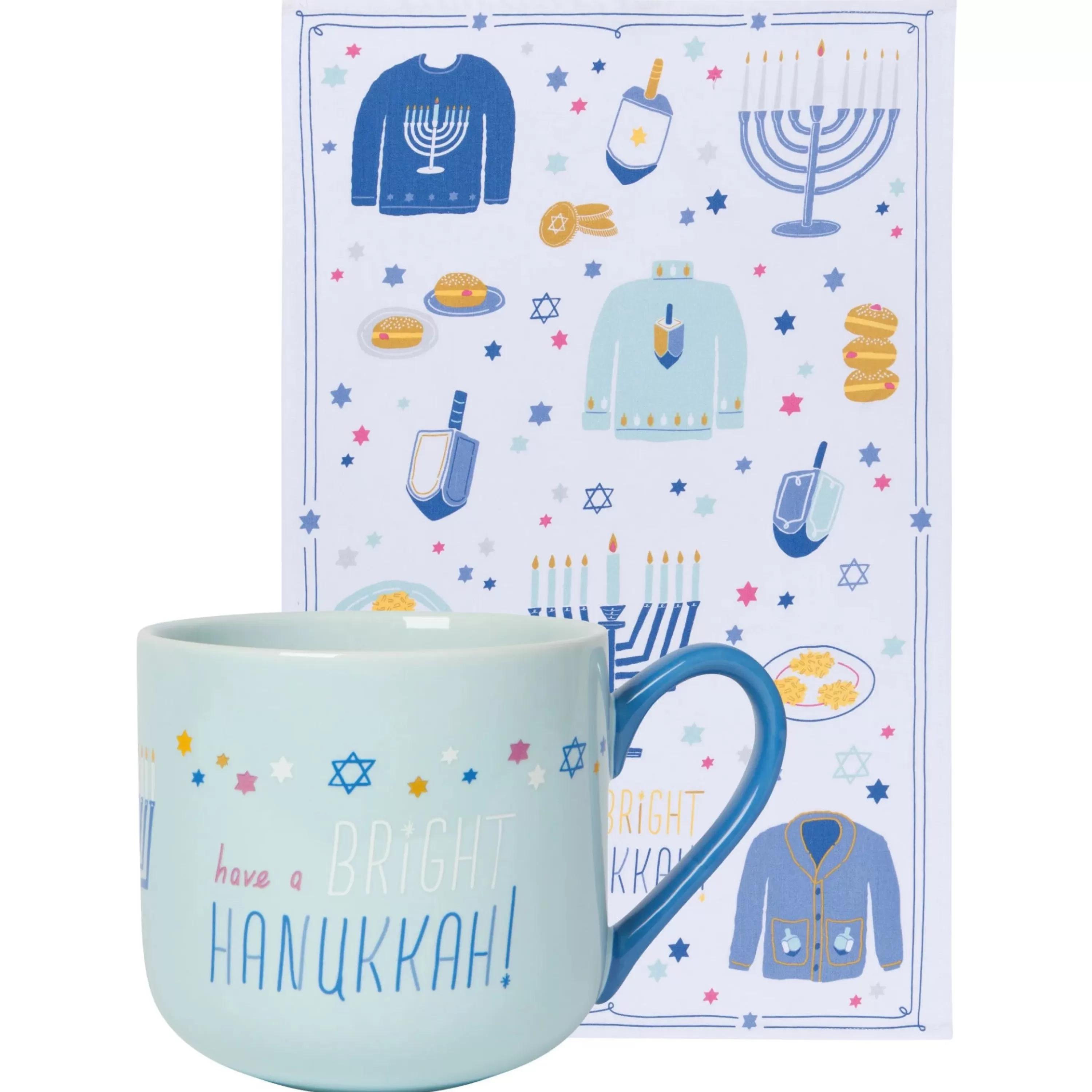 Discount Danica Bright Hanukkah Mug And Dishtowel Set