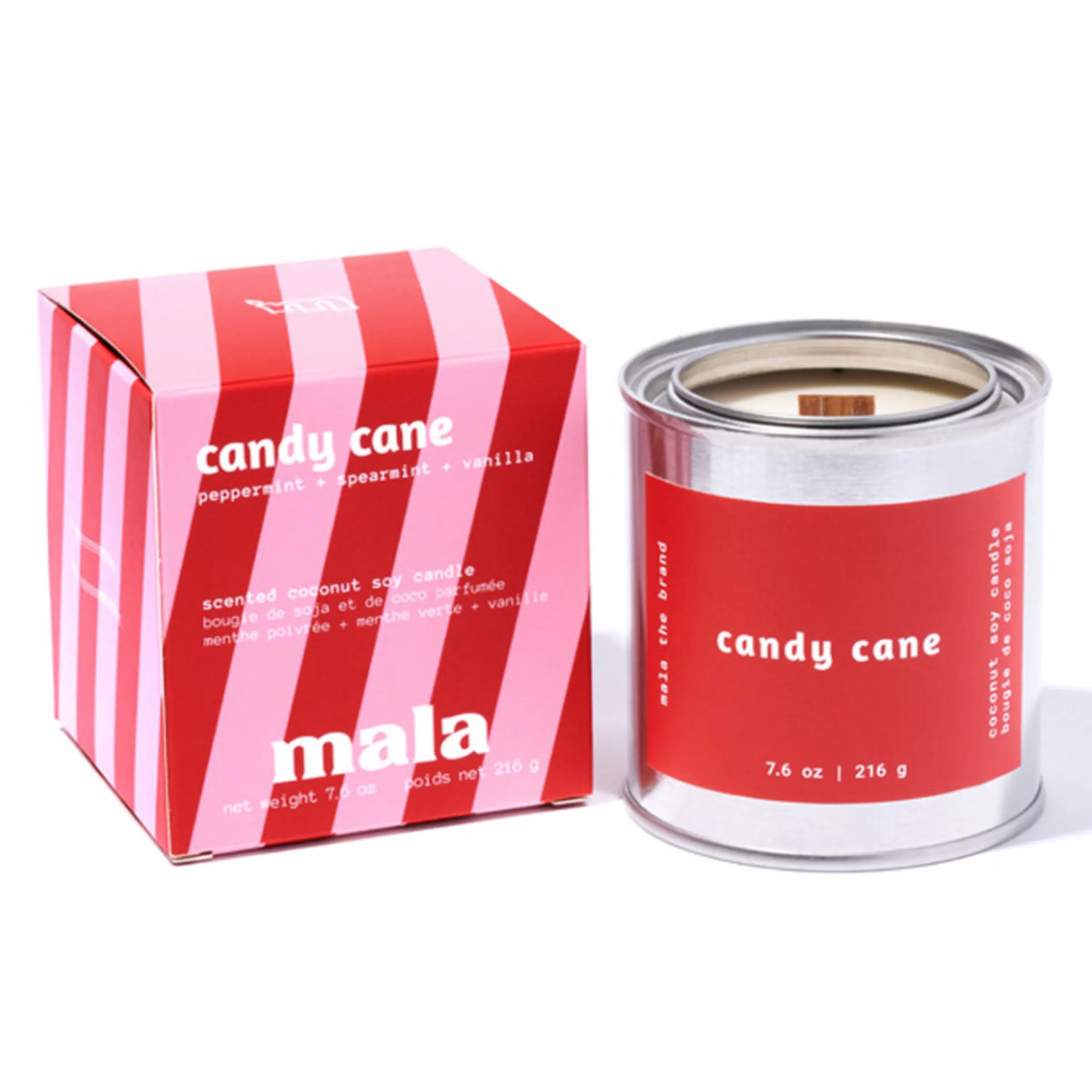 New Mala The Brand Candy Cane Candle