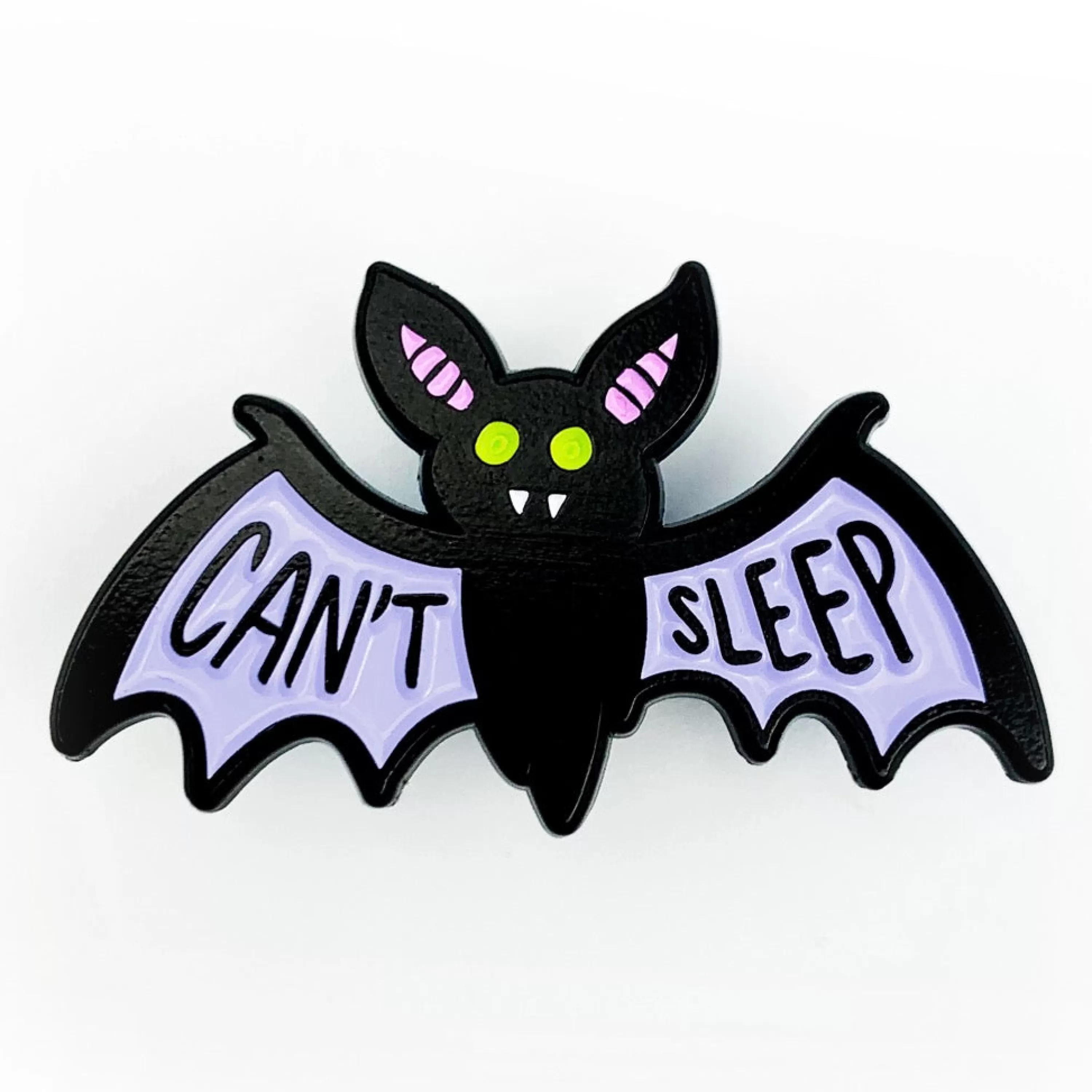 Hot Band of Weirdos Can'T Sleep Bat Enamel Pin