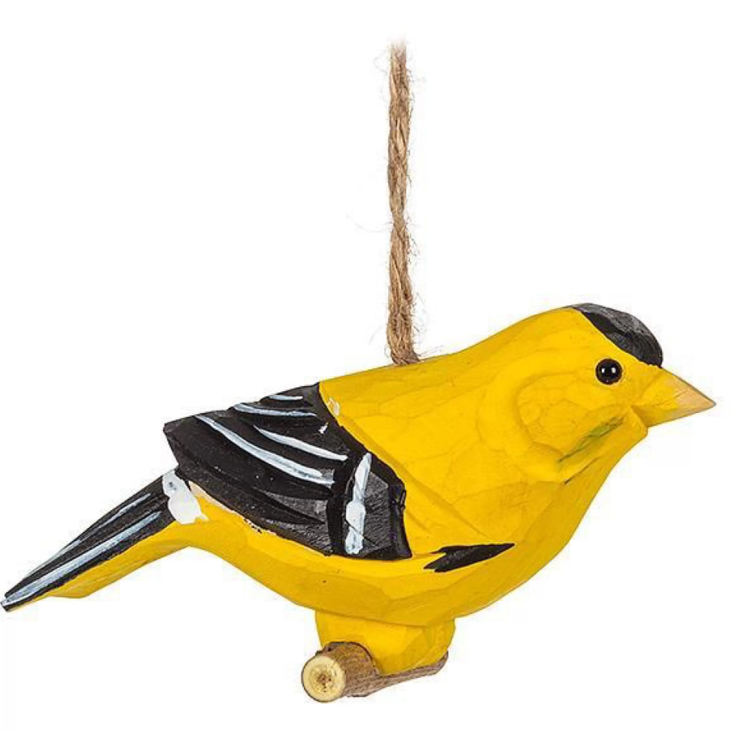 Abbott Collection Carved Yellow Finch Ornament