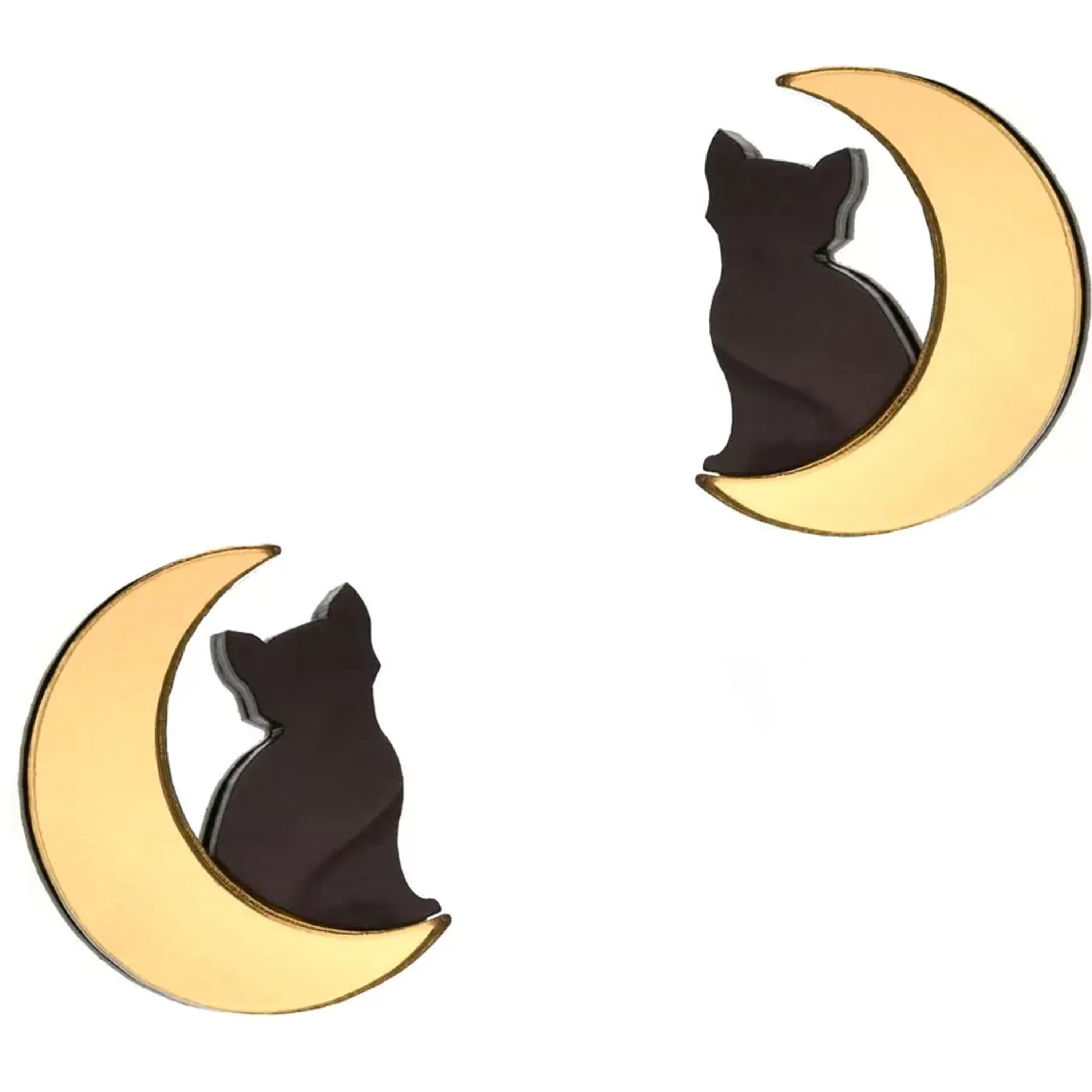 Outlet Vinca Cat In Moon Large Earrings