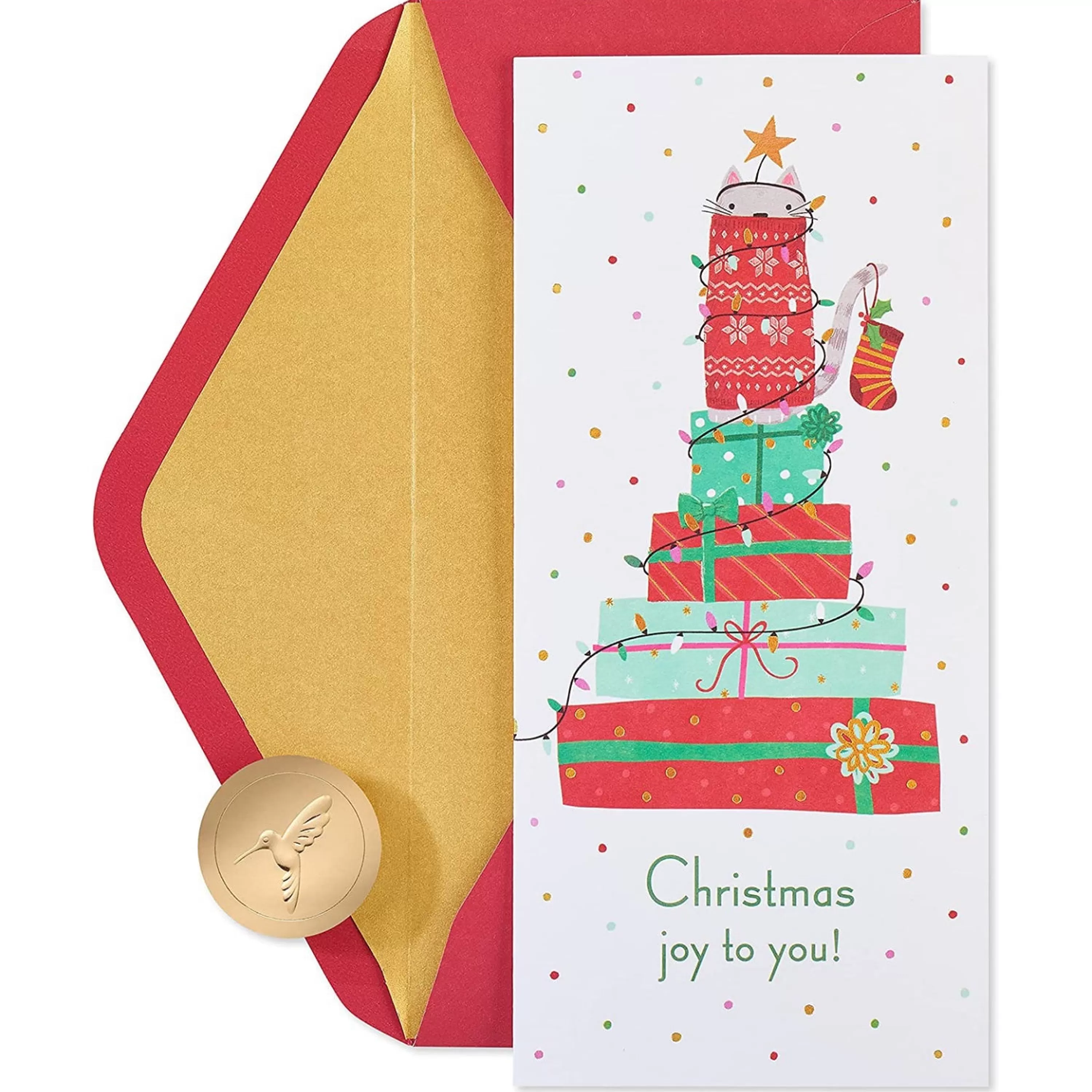 Papyrus Cat On Gifts Boxed Holiday Cards