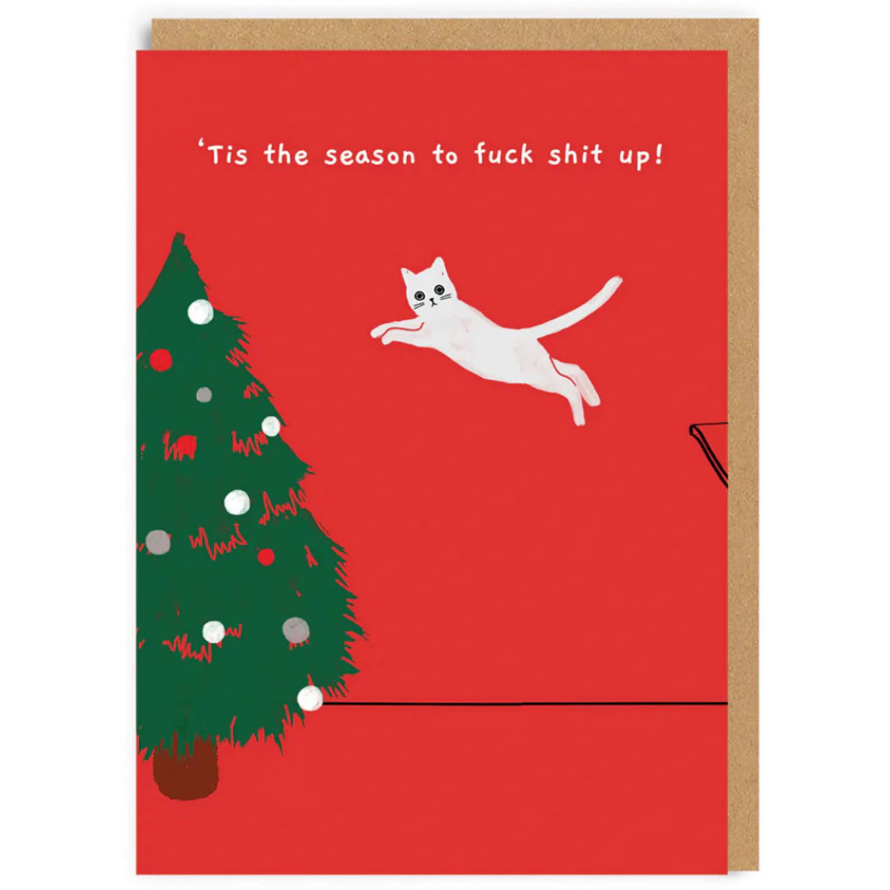 Ohh Deer Cat Tis The Season To Fuck Shit Up Greetingcard