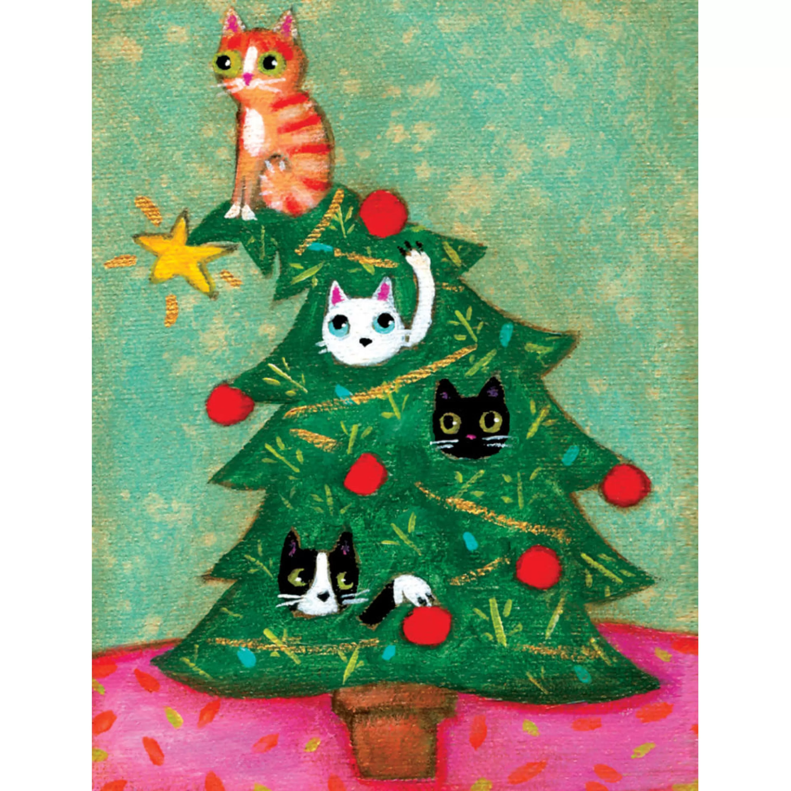 Allport Editions Cats In Tree Boxed Holiday Cards