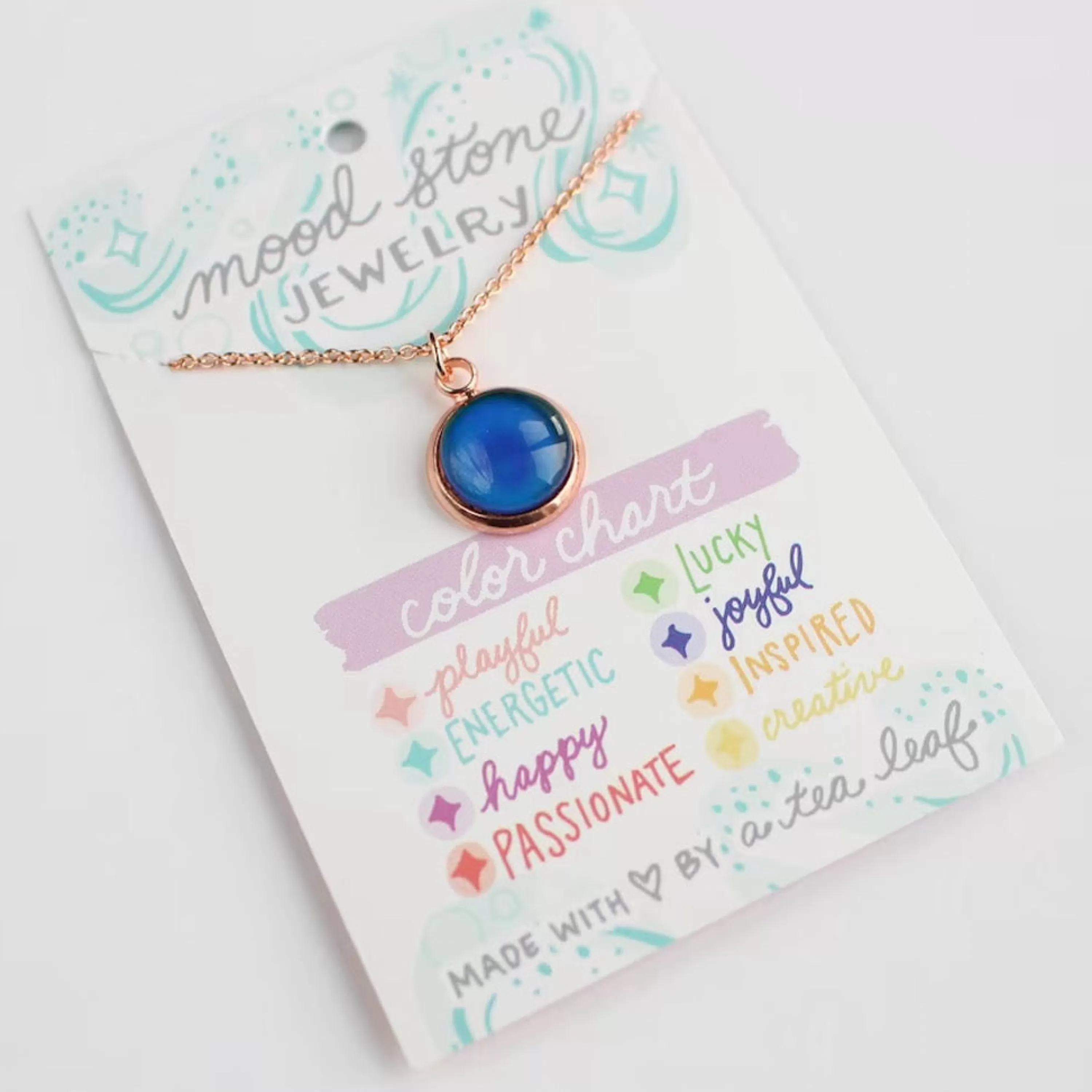 Cheap A Tea Leaf Jewelry Changing Color Mood Stone Necklace Gold