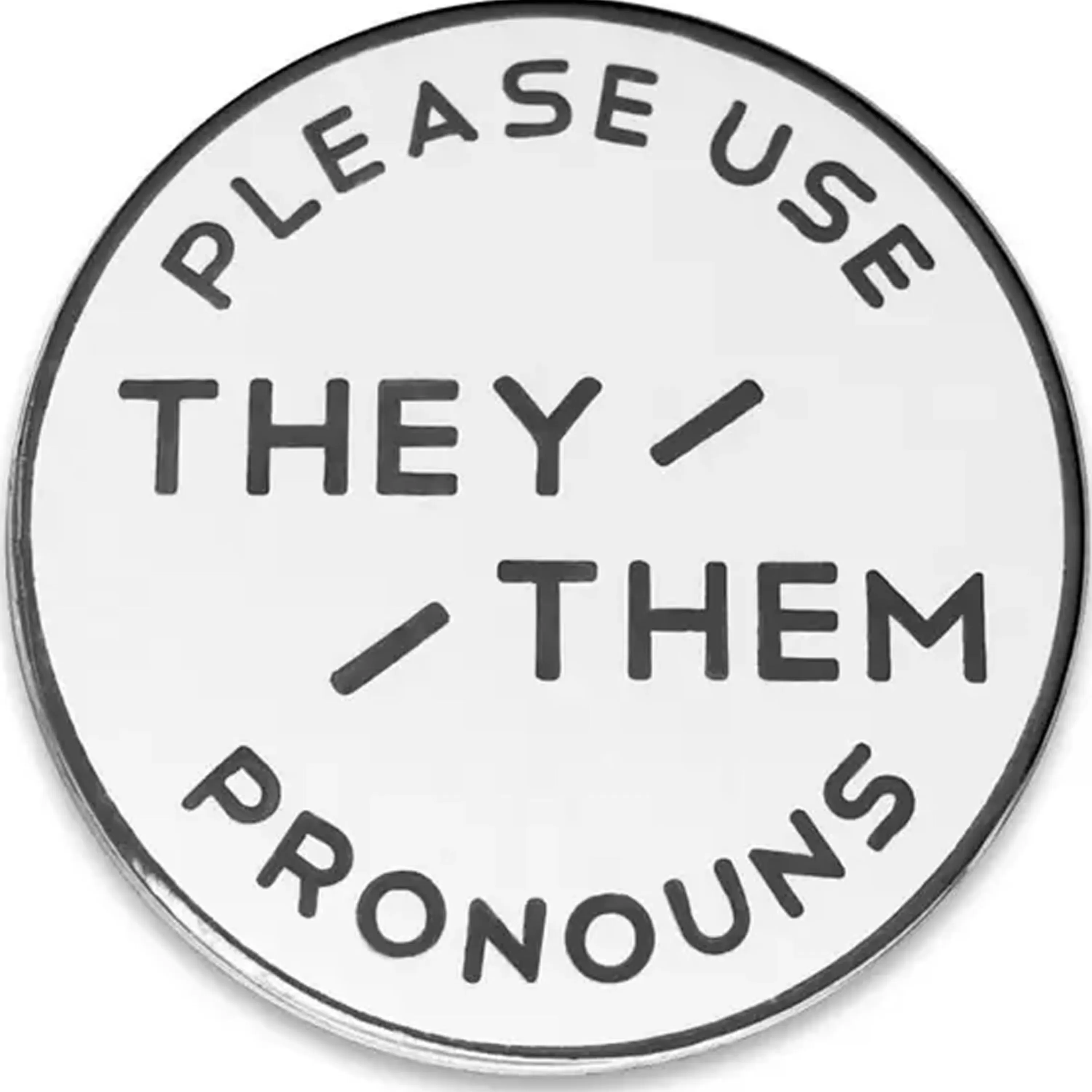 Cheap Gamut Pins Classic White Enamel Pronoun Pin: They/Them