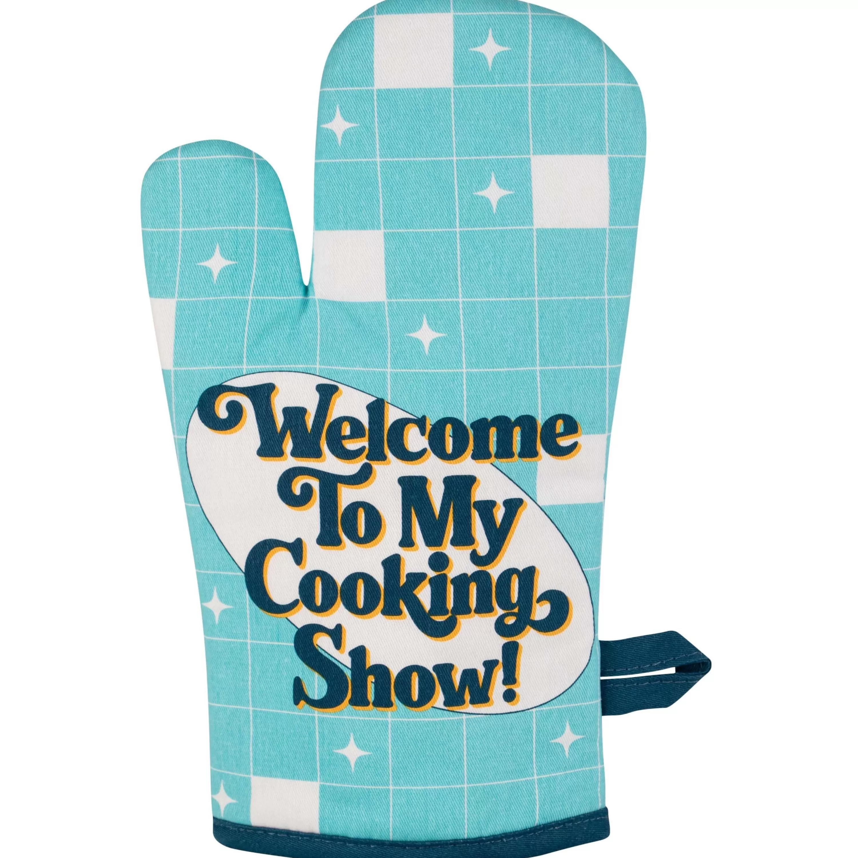 Hot Blue Q Cooking Show Oven Mitt