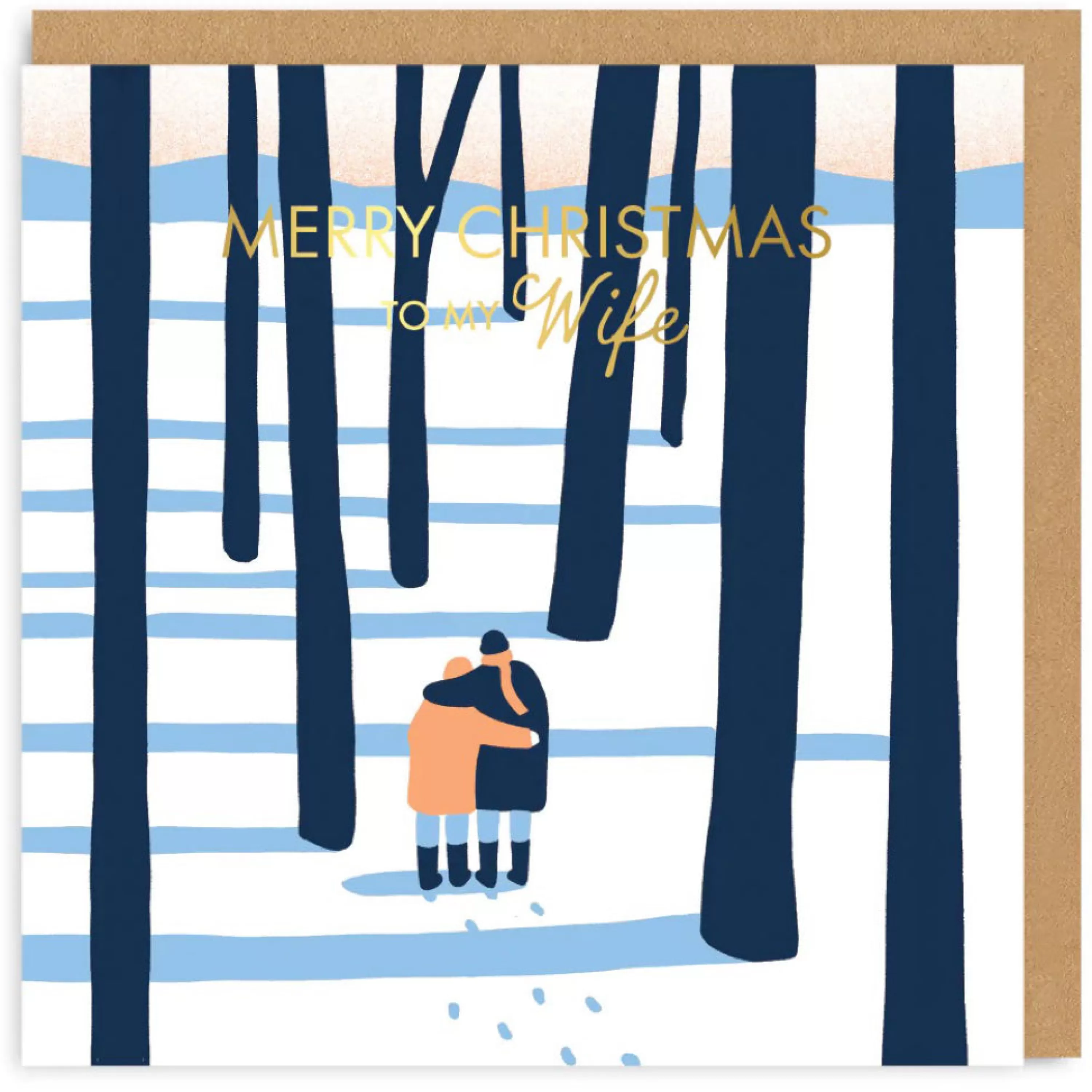 Ohh Deer Couple In Woods Wife Christmas Card