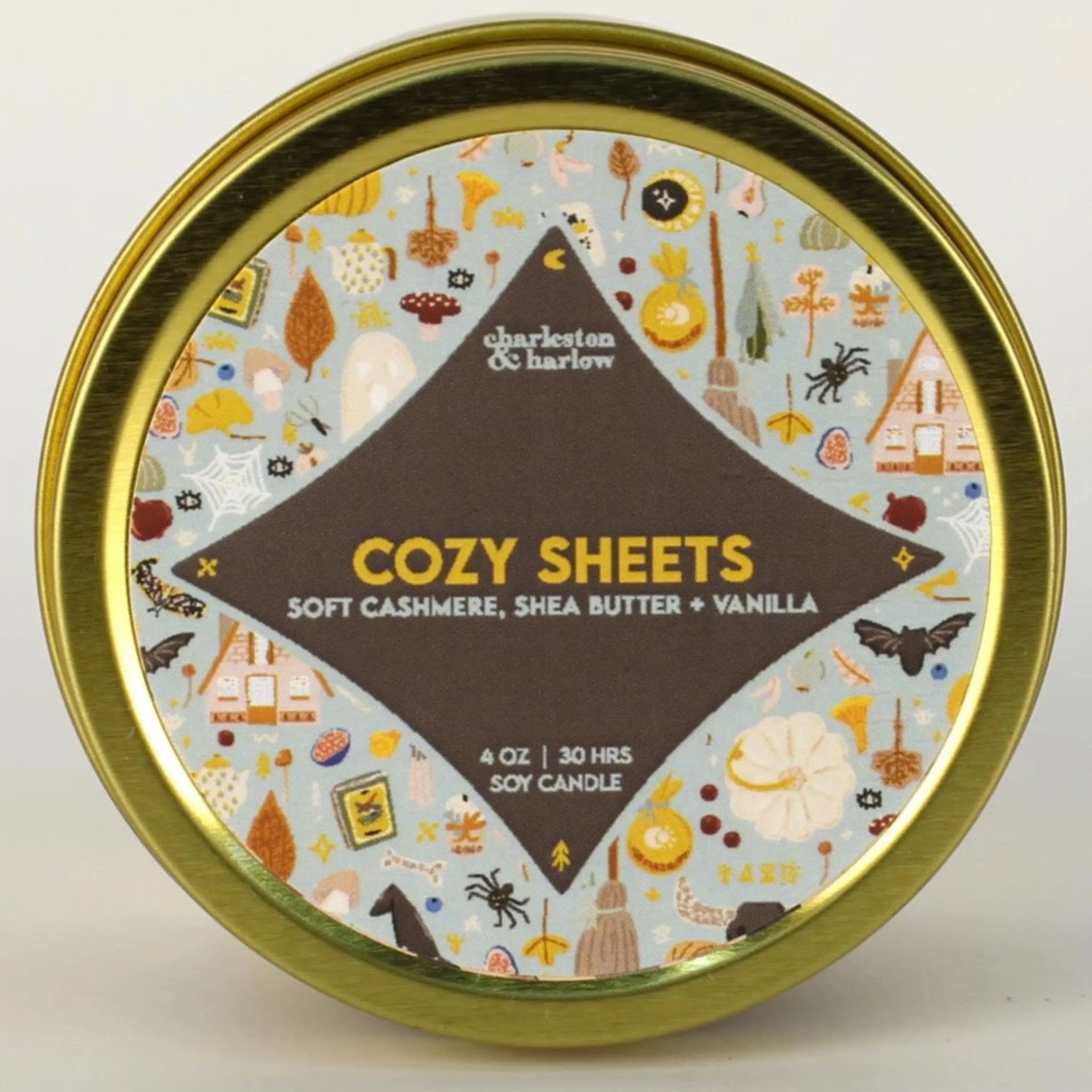 Cheap Charleston & Harlow Candle Co. Cozy Sheets Soy Wax Candle Travel Tin