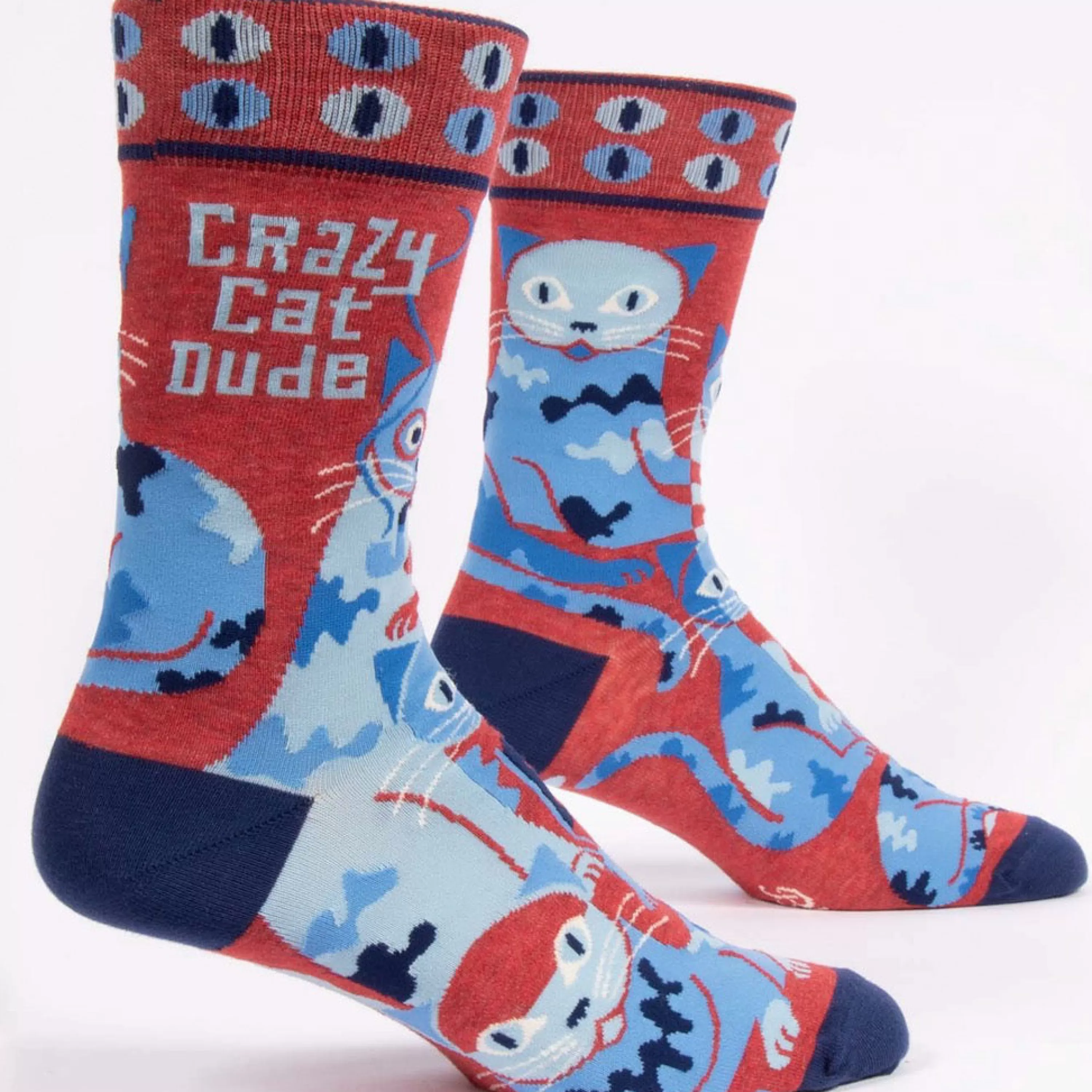 Outlet Blue Q Crazy Cat Dude Men's Socks