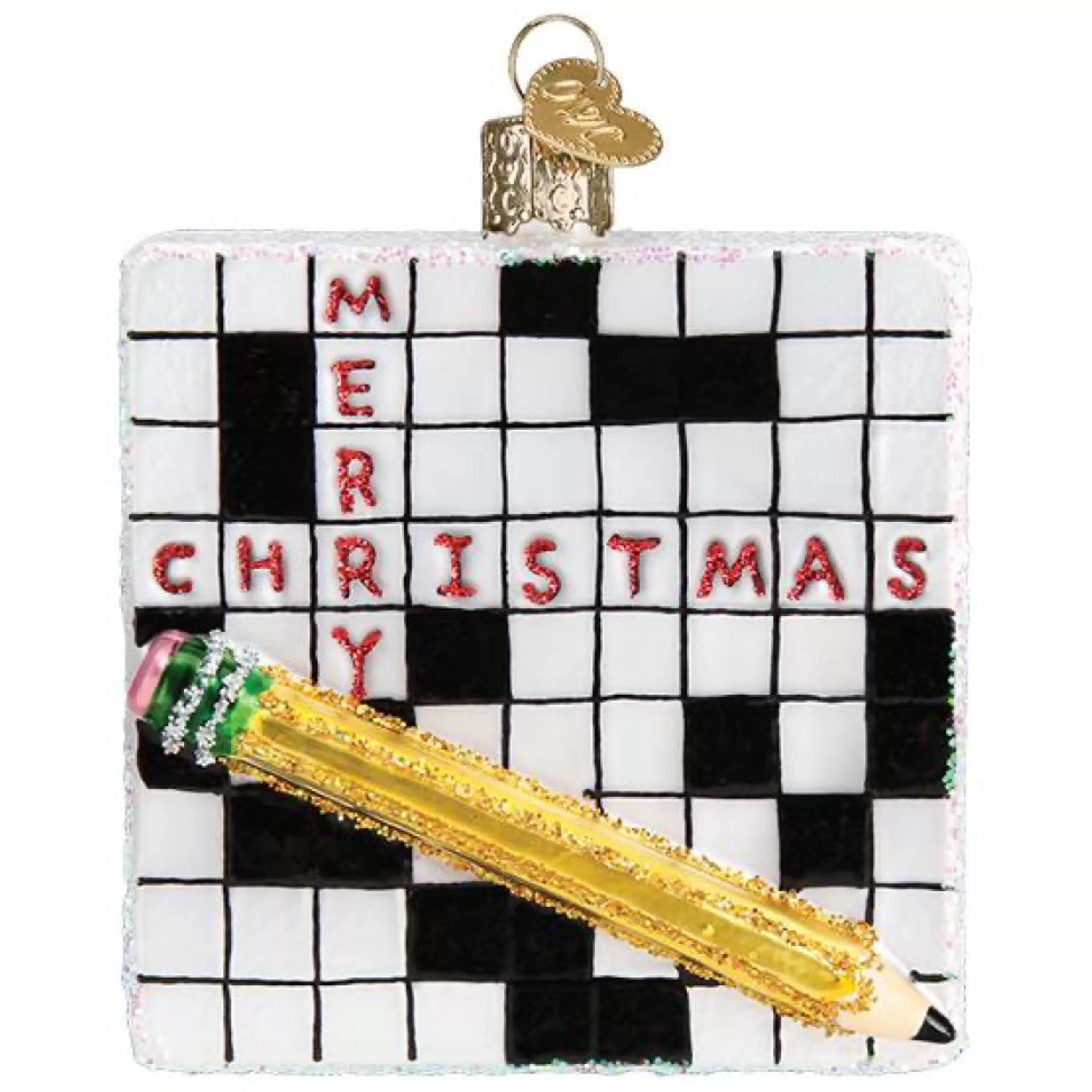 Old World Christmas Crossword Puzzle Ornament