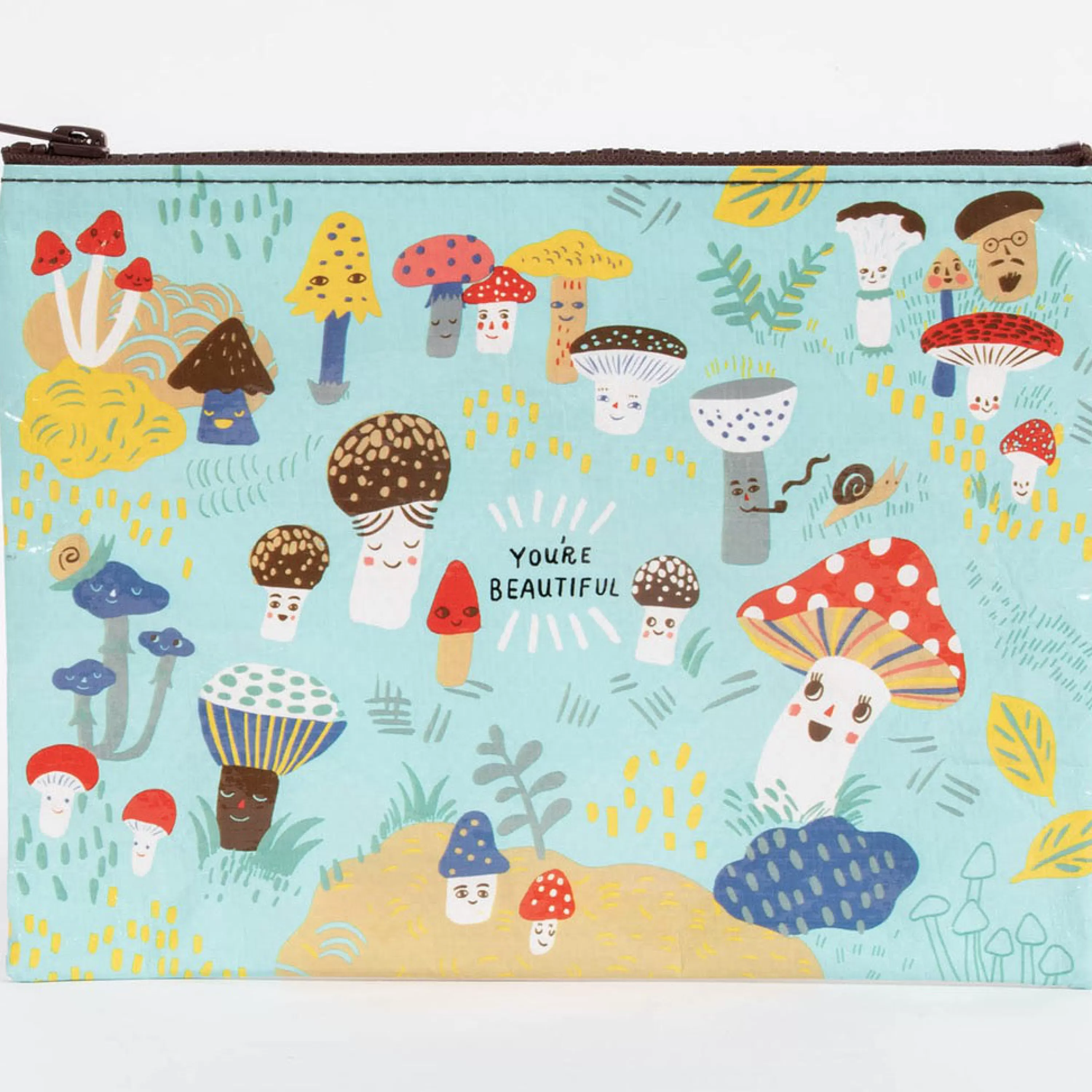 Best Blue Q Cute Lil Mushrooms Zipper Pouch