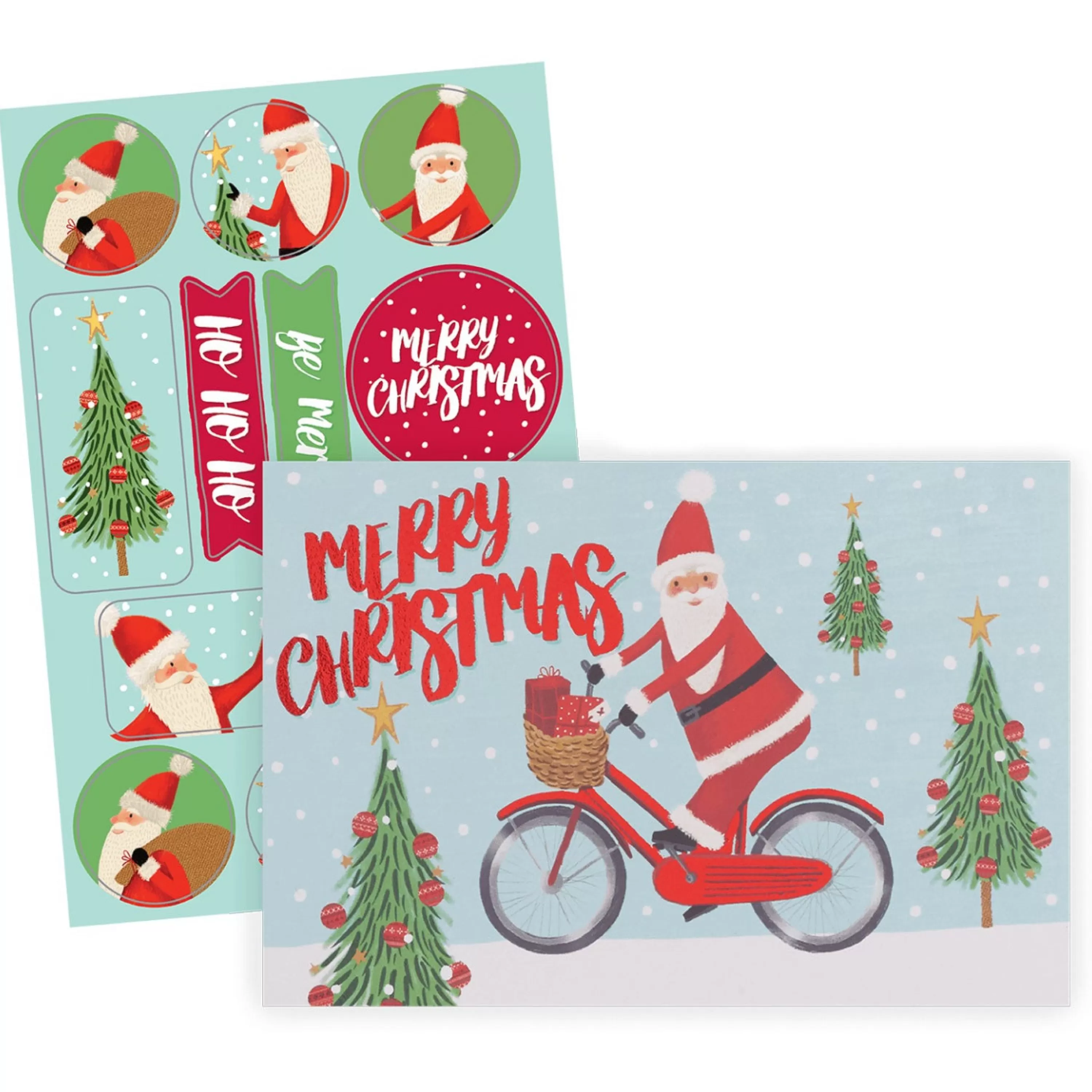 The Gift Wrap Company Cycle Santa Boxed Christmas Cards