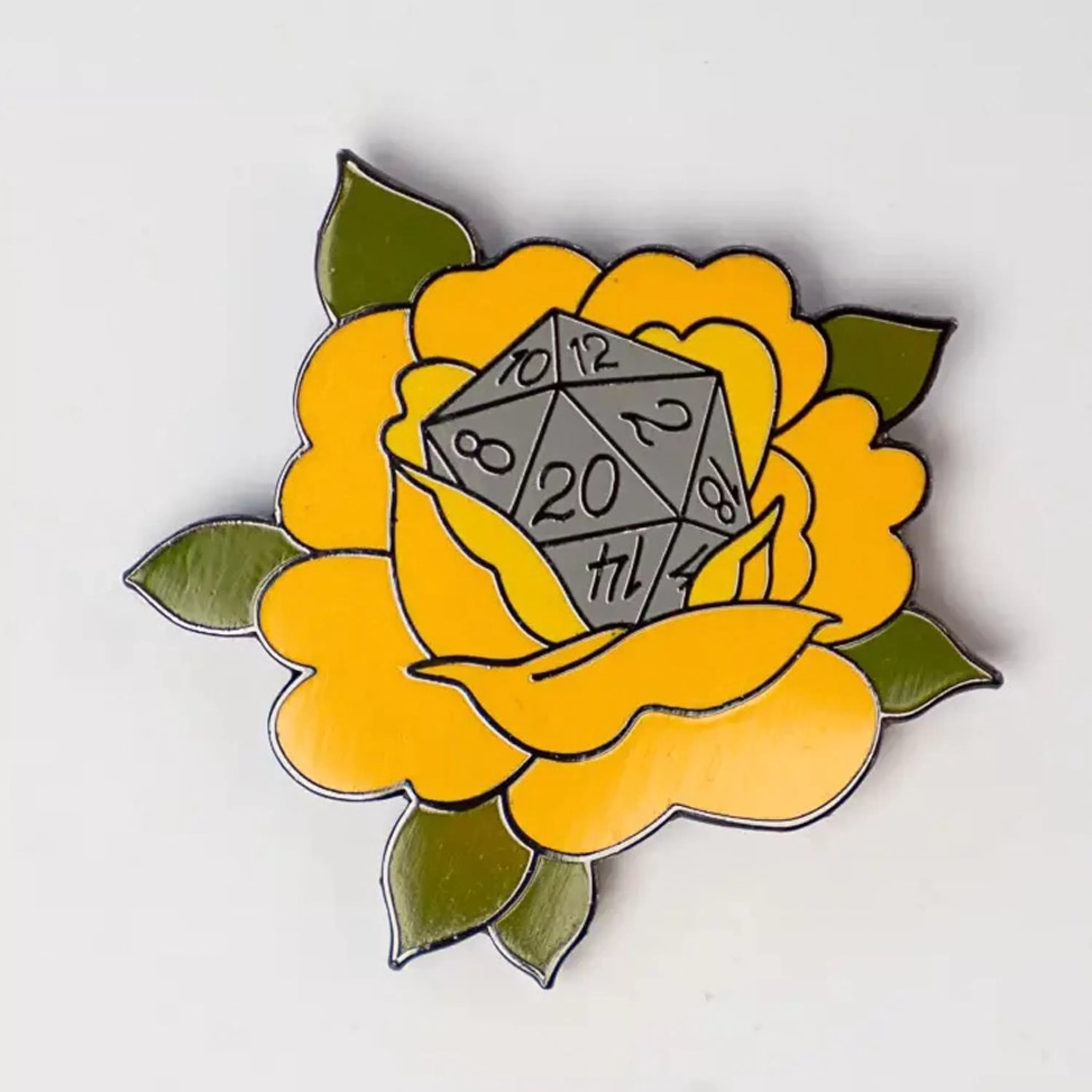 Flash Sale Jini & Tonic D20 Rose Enamel Pin