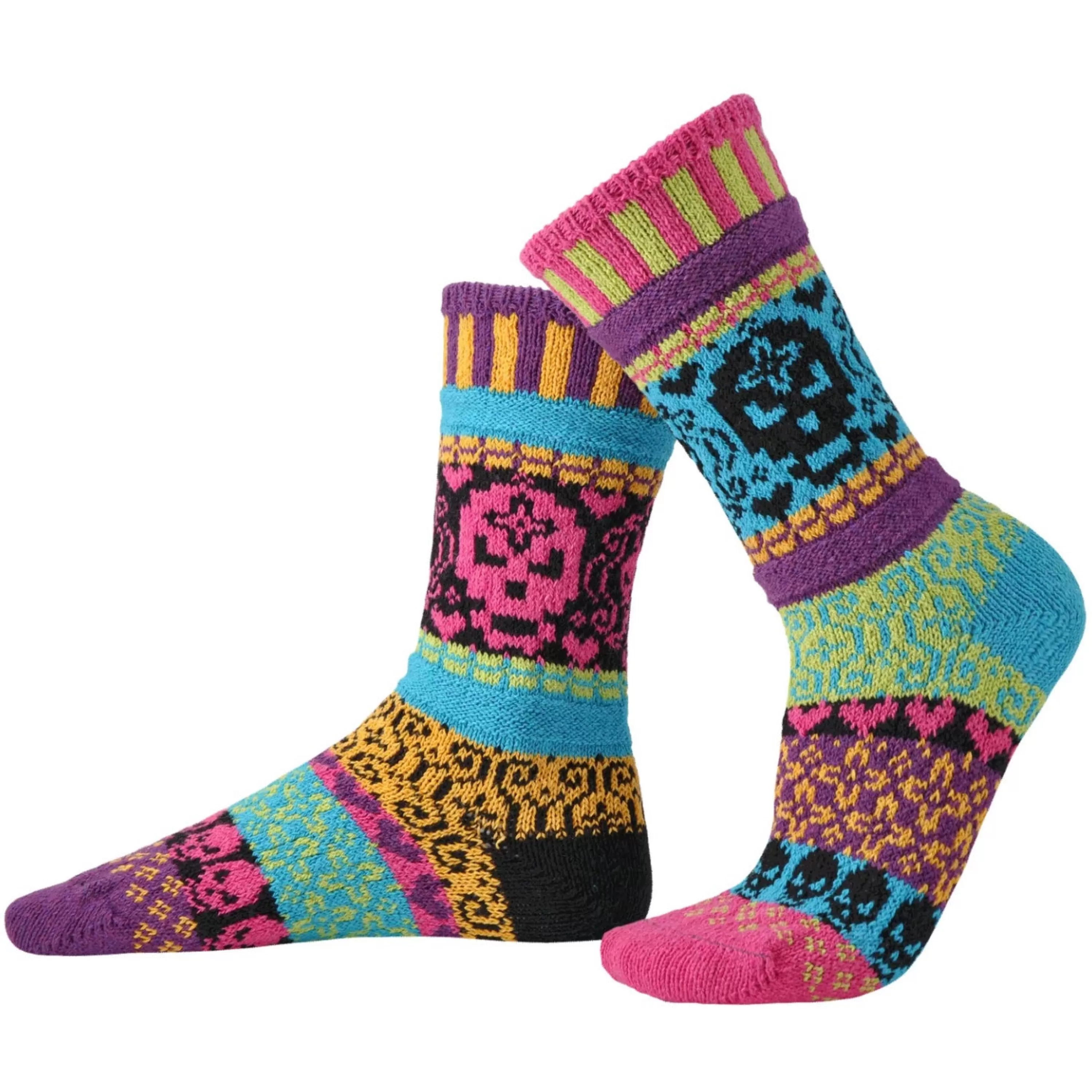 Shop Solmate Day Of The Dead Mismatched Crew Socks