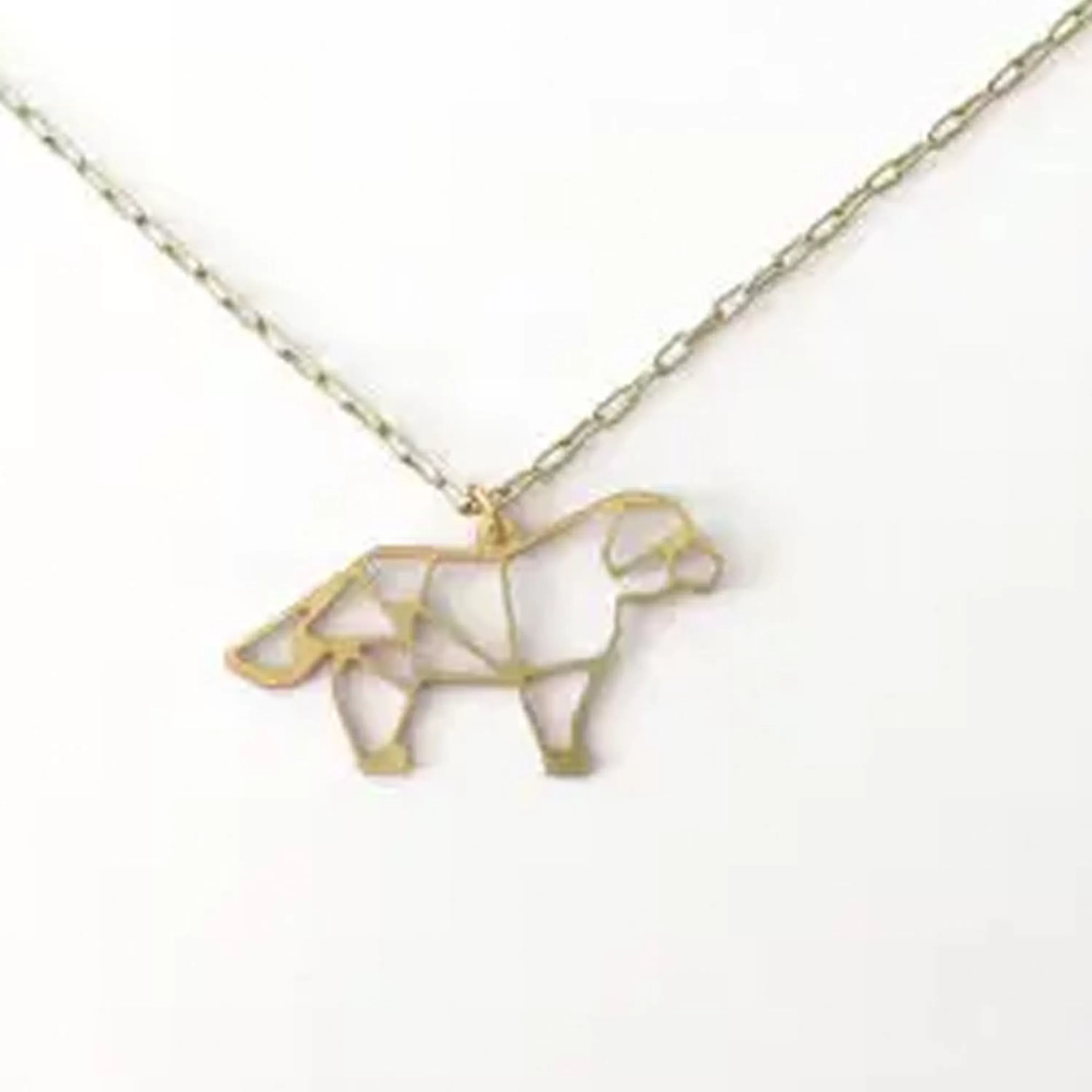 Store A Tea Leaf Jewelry Dog Geometric Necklace Silver