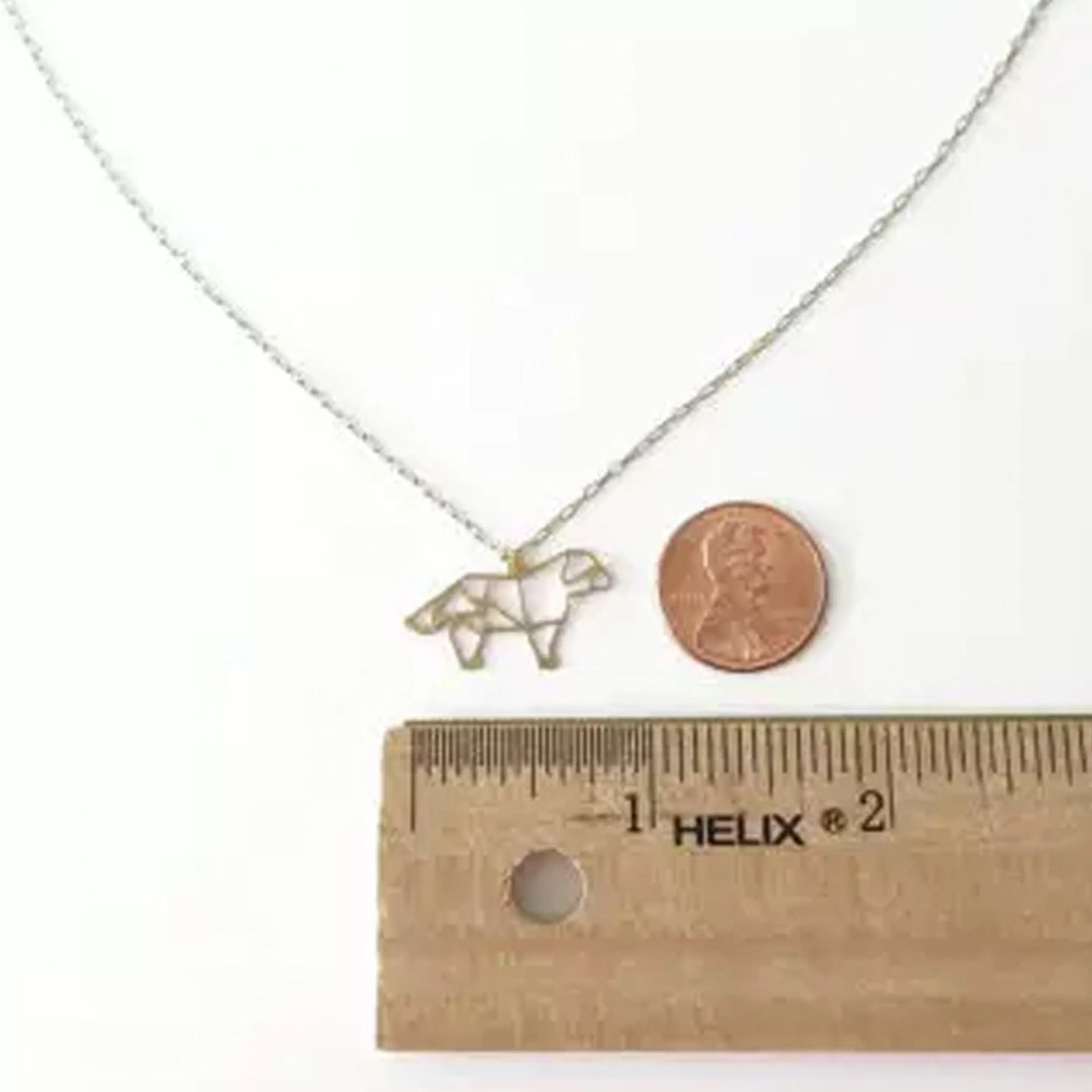 Store A Tea Leaf Jewelry Dog Geometric Necklace Silver