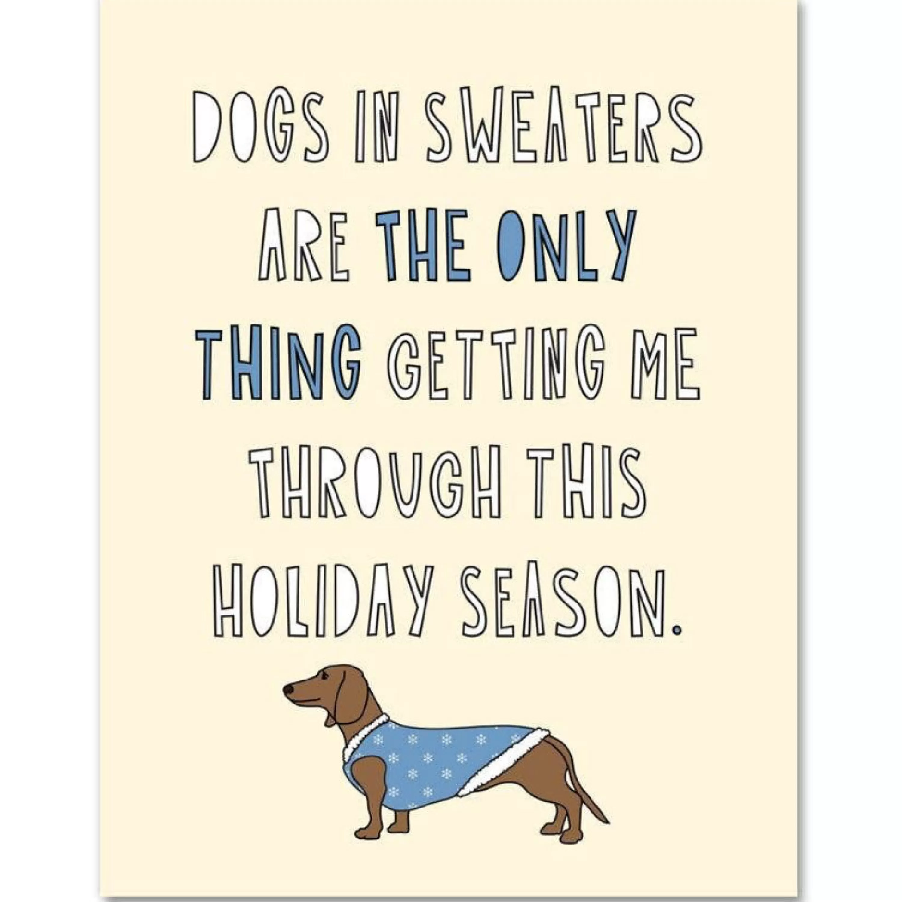 Near Modern Disaster Dogs In Sweaters Card