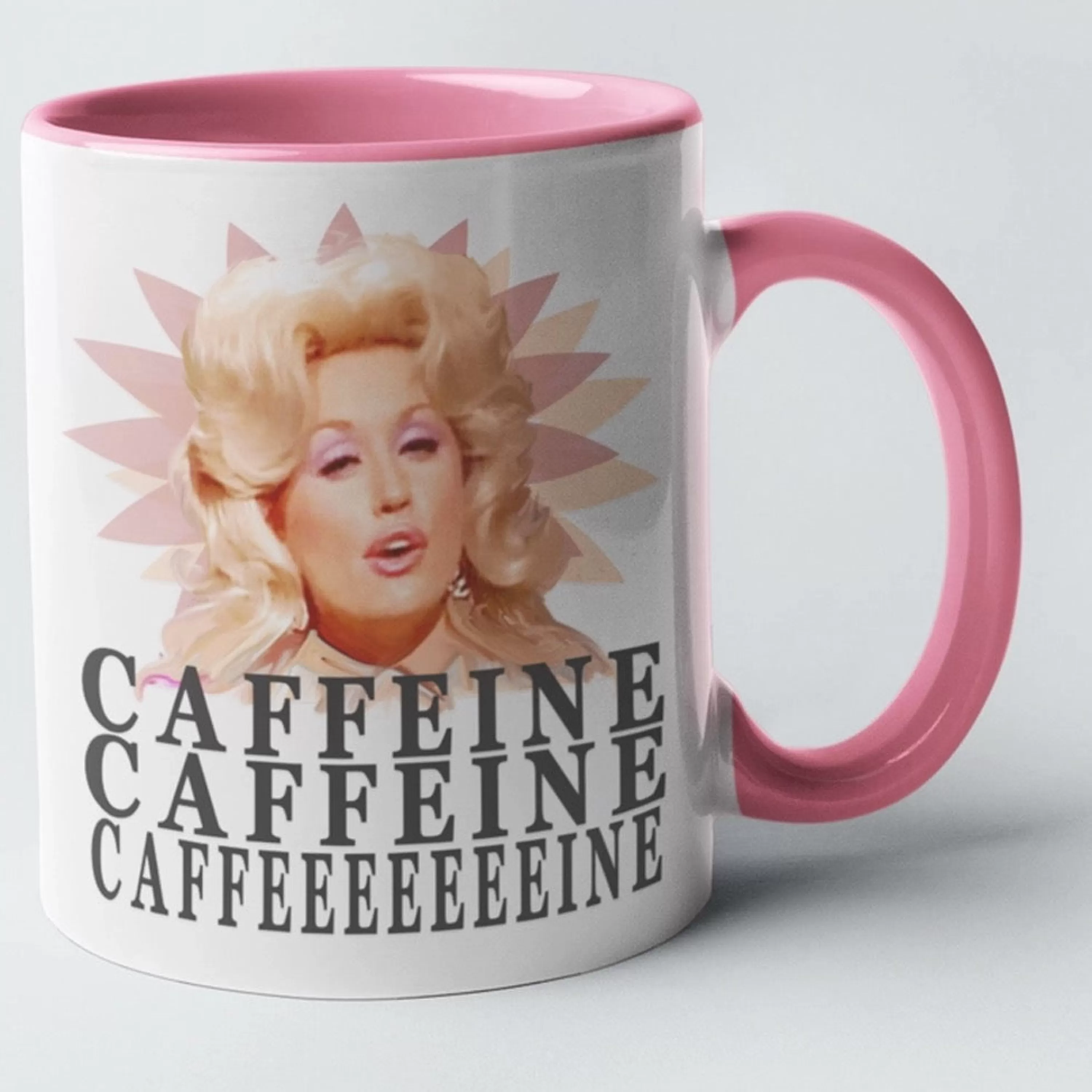 New Calm Down Caren Dolly Parton - Caffeine, Caffeine Coffee Mug