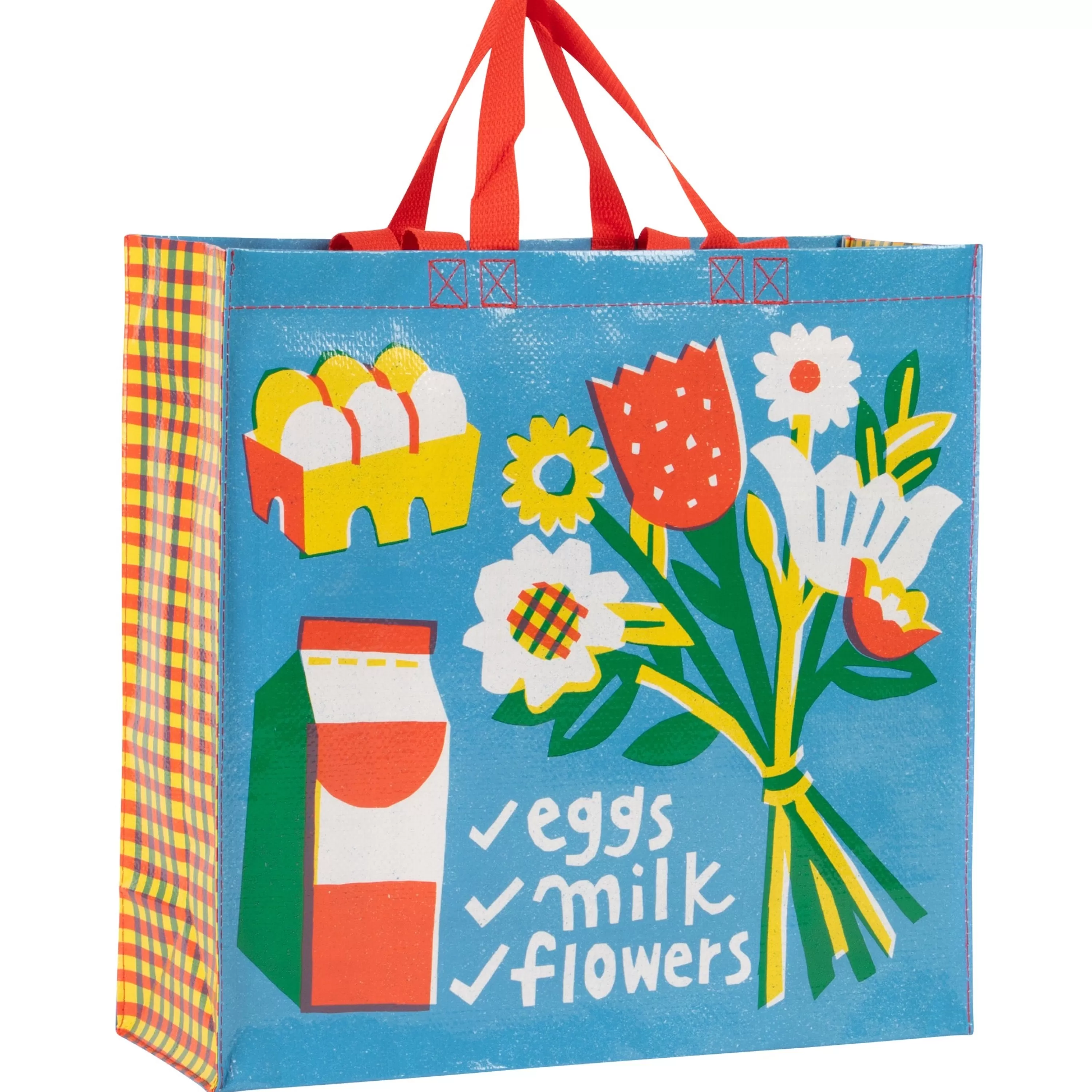 Hot Blue Q Eggs Milk Flowers Shopper