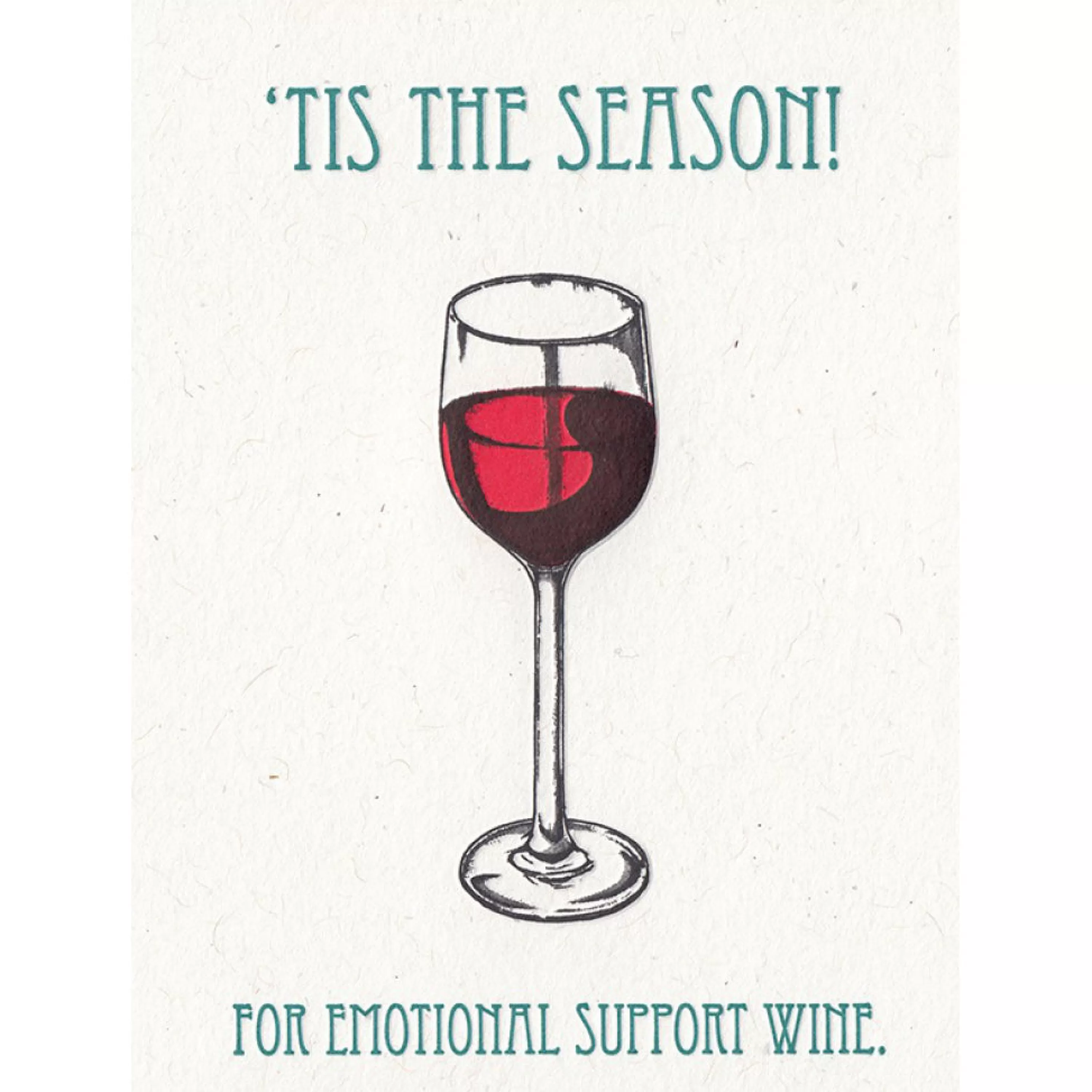 Lady Pilot Letterpress Emotional Support Wine Card