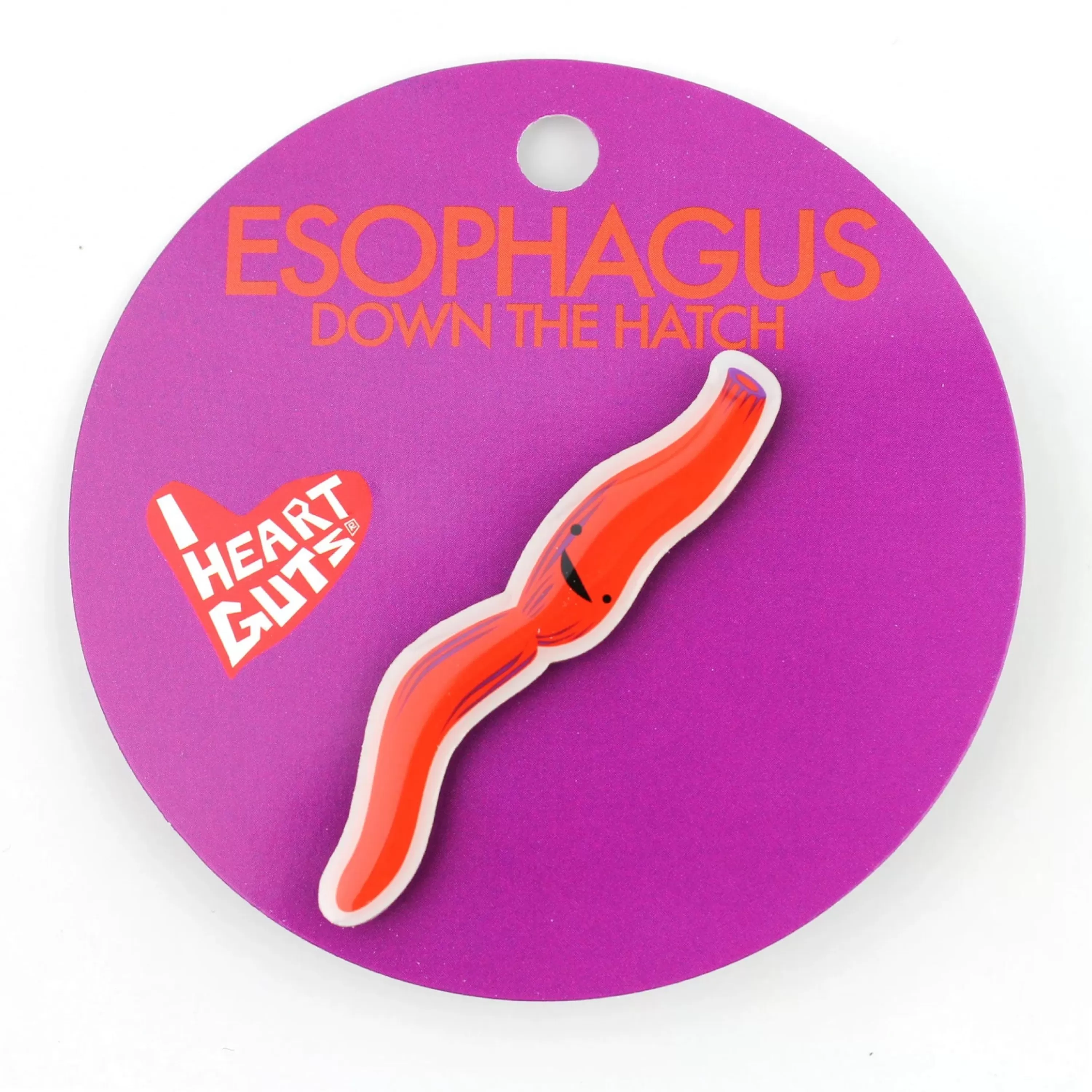 New I Heart Guts Esophagus Lapel Pin