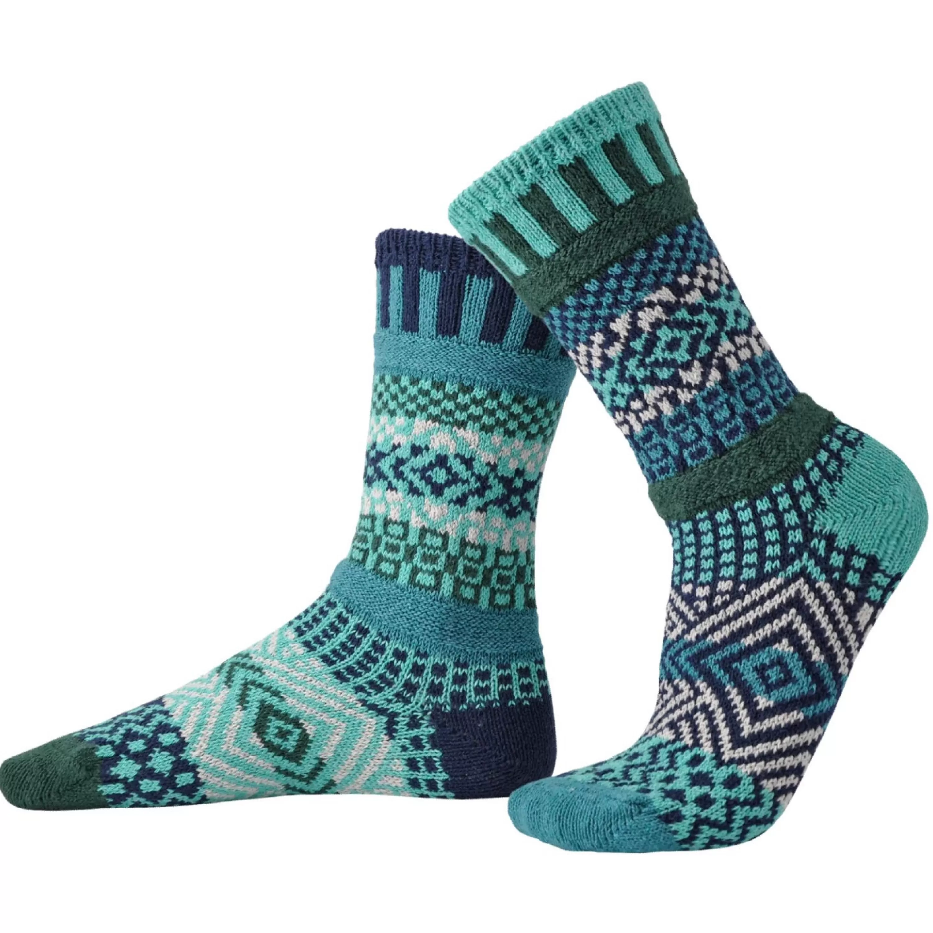 Online Solmate Evergreen Mismatched Crew Socks