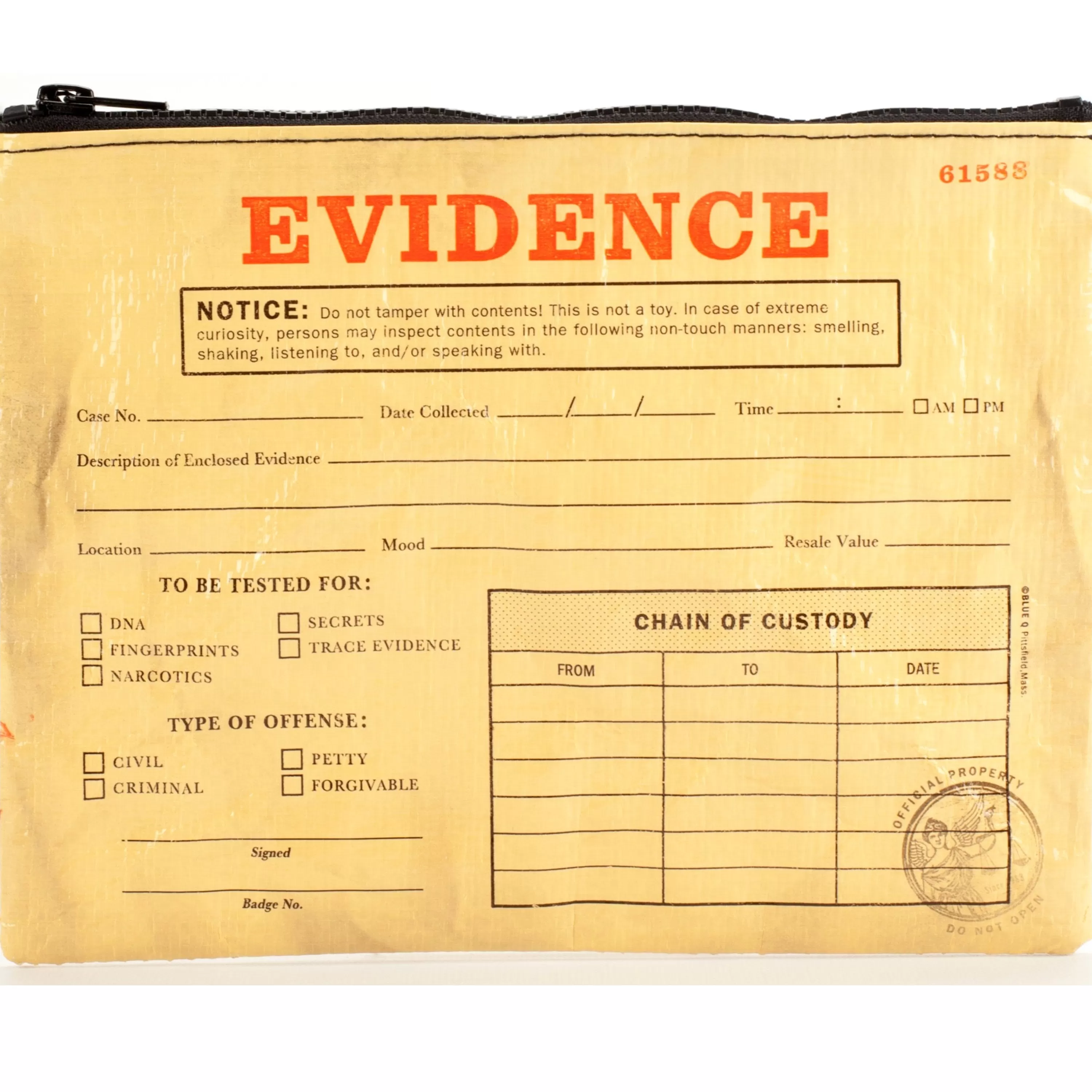 Clearance Blue Q Evidence Zipper Pouch