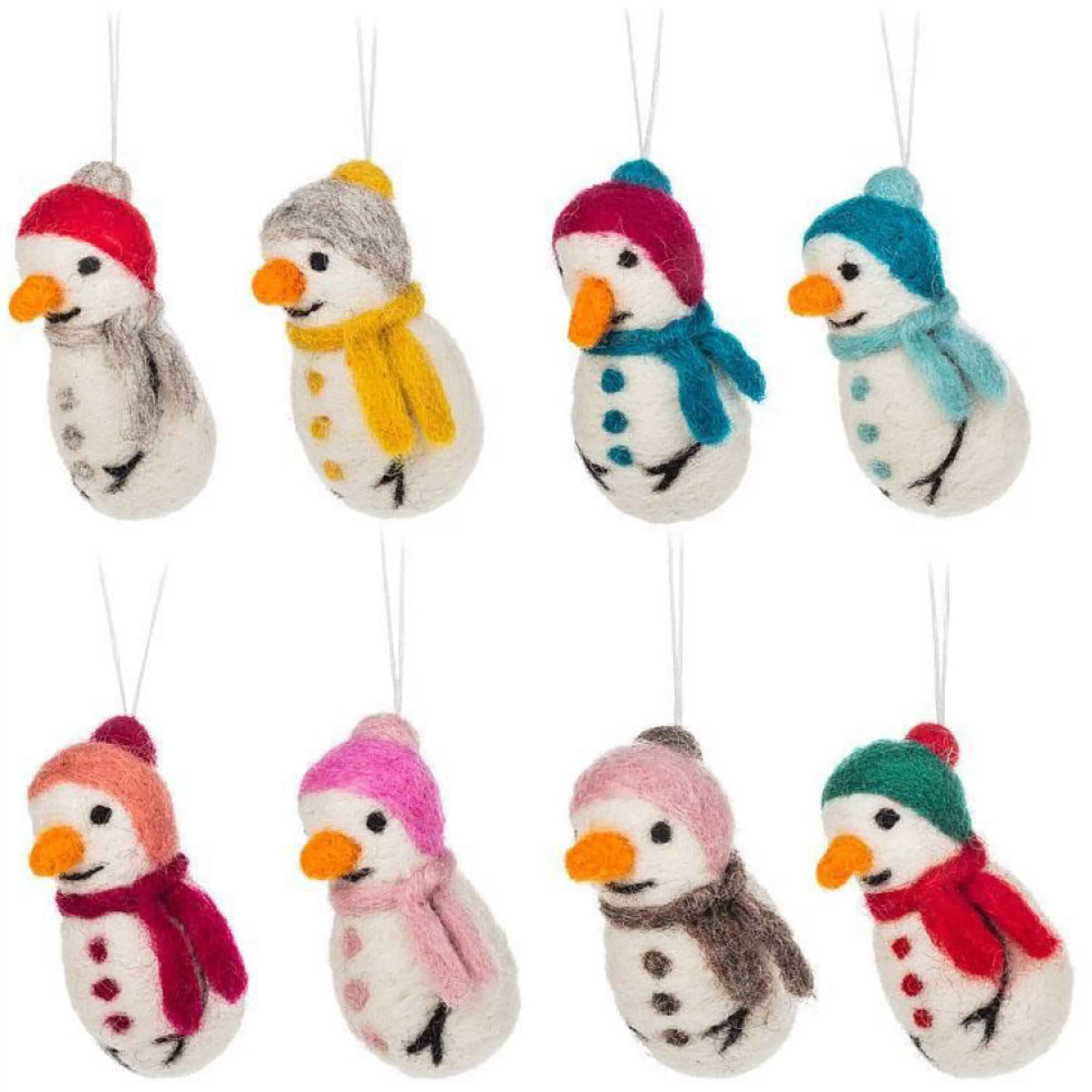 Abbott Collection Felted Snowman Ornament