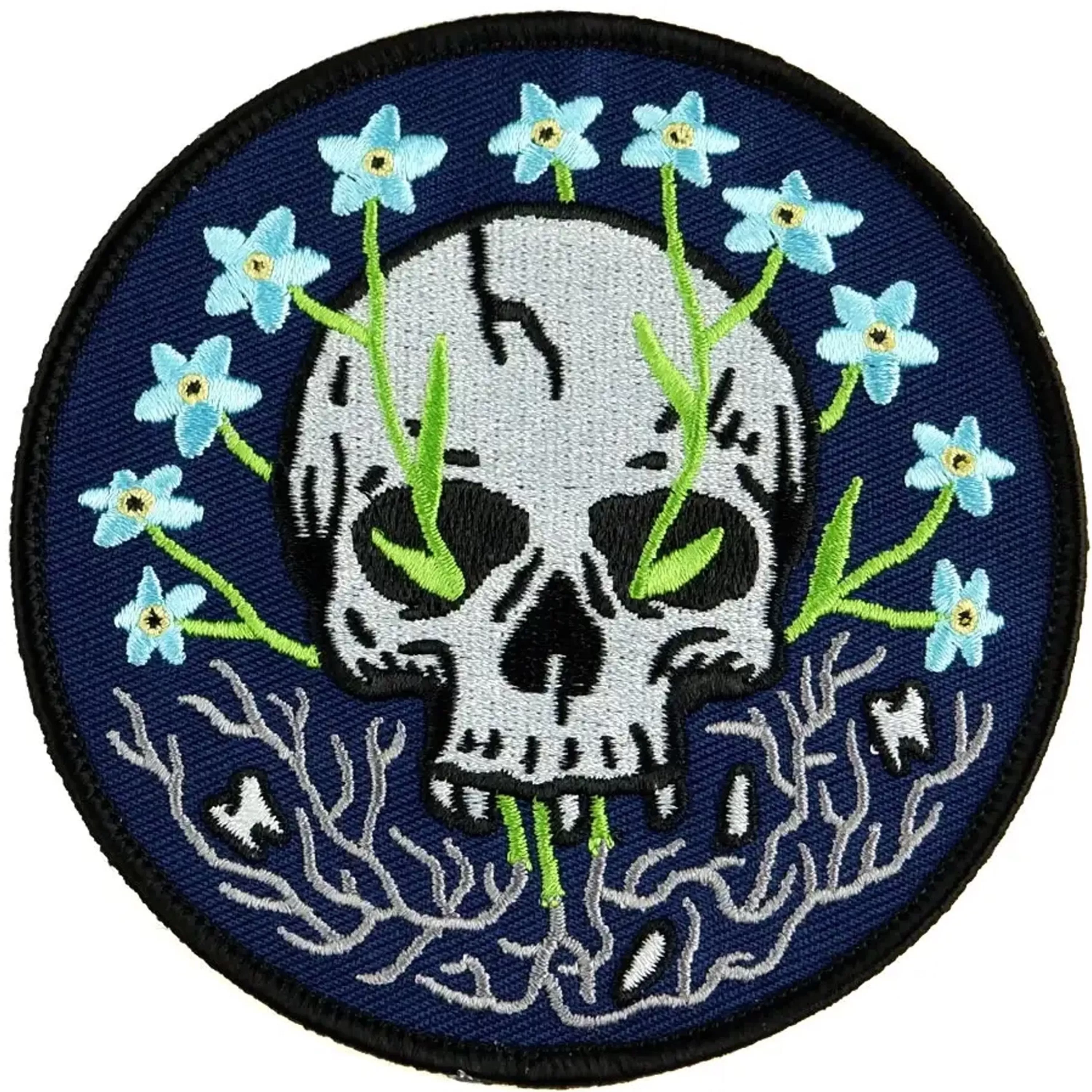 Best Sale Cat Coven Forget Me Not Skull Embroidered Patch